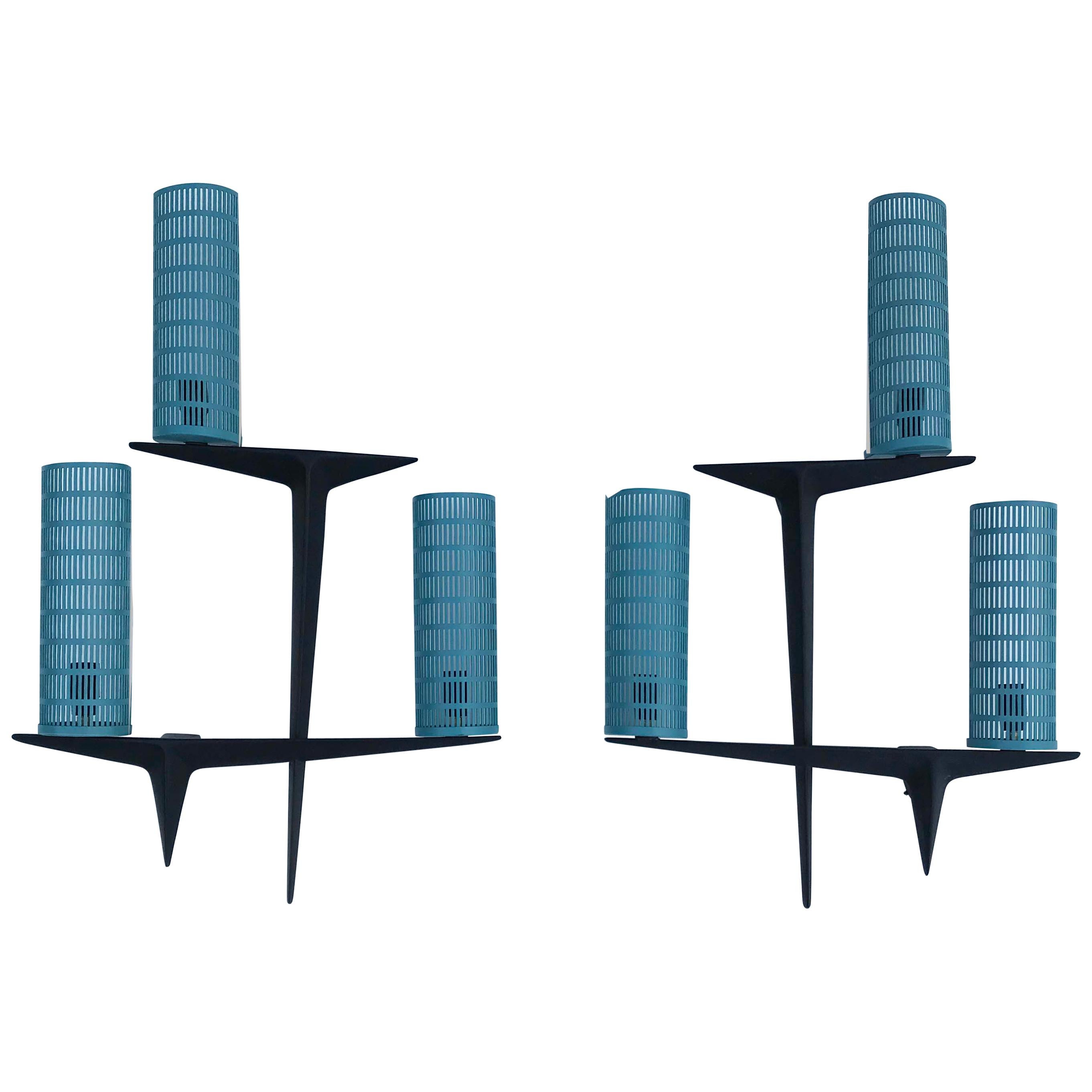 Pair of Maison Arlus Sconces Wall Lights Steel