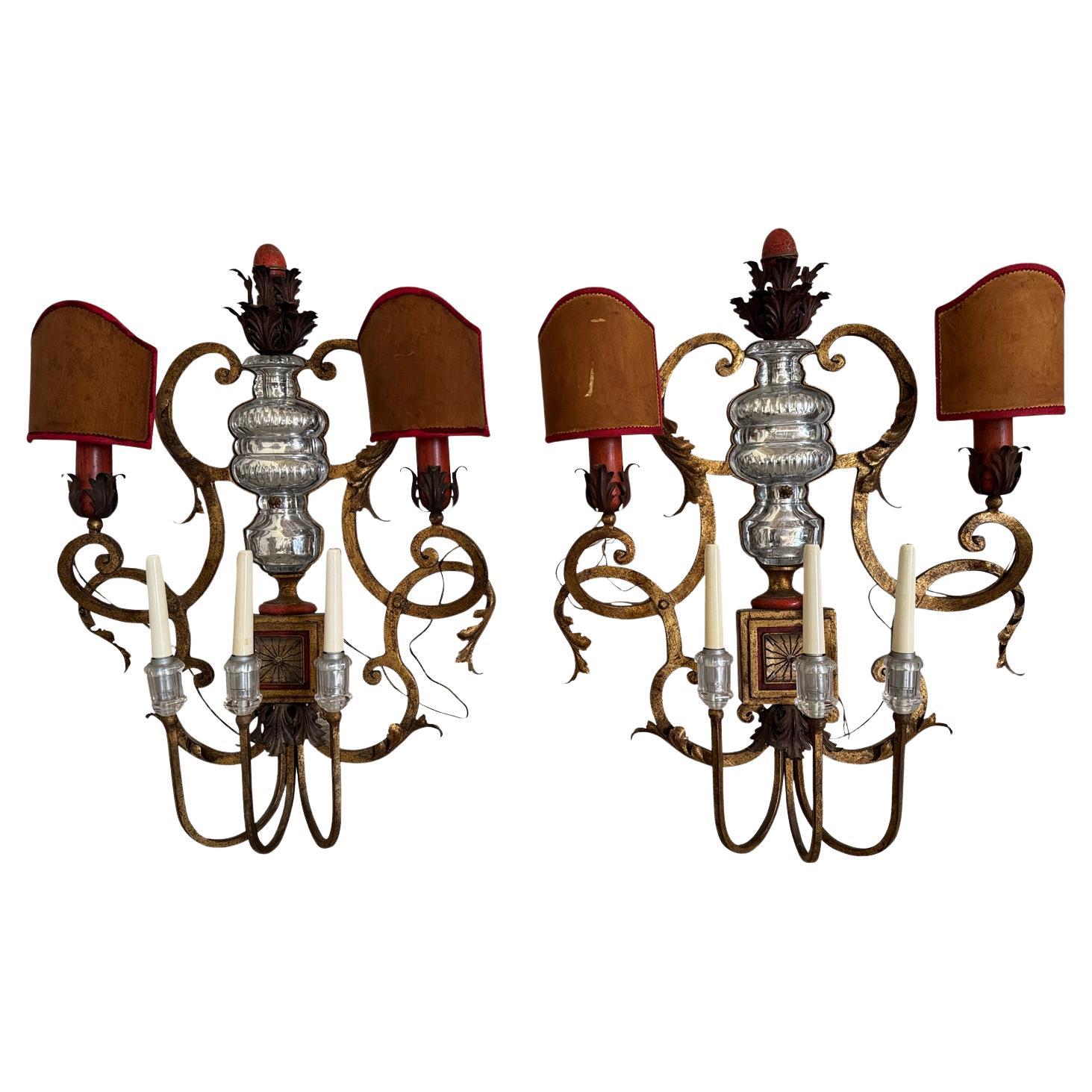 Pair Of Maison Bagues Appliques - Sconces en venta