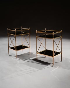 Pair of Maison Baguès Brass & Glass Etageres Louis XVI Style