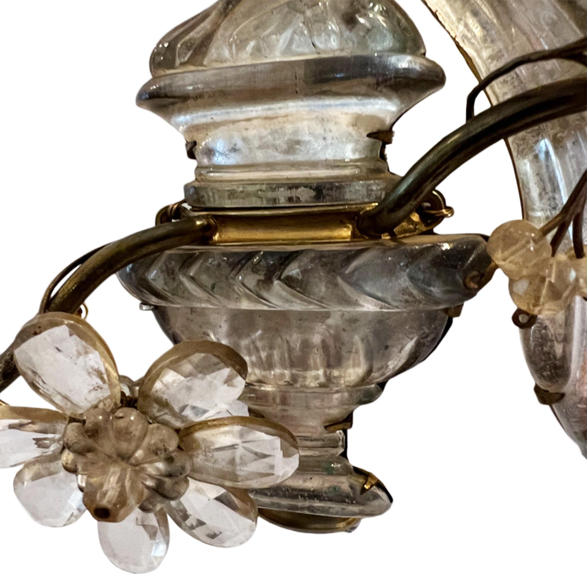 Mid-20th Century Pair of Maison Baguès Parrot and Urn Wall Sconces For Sale
