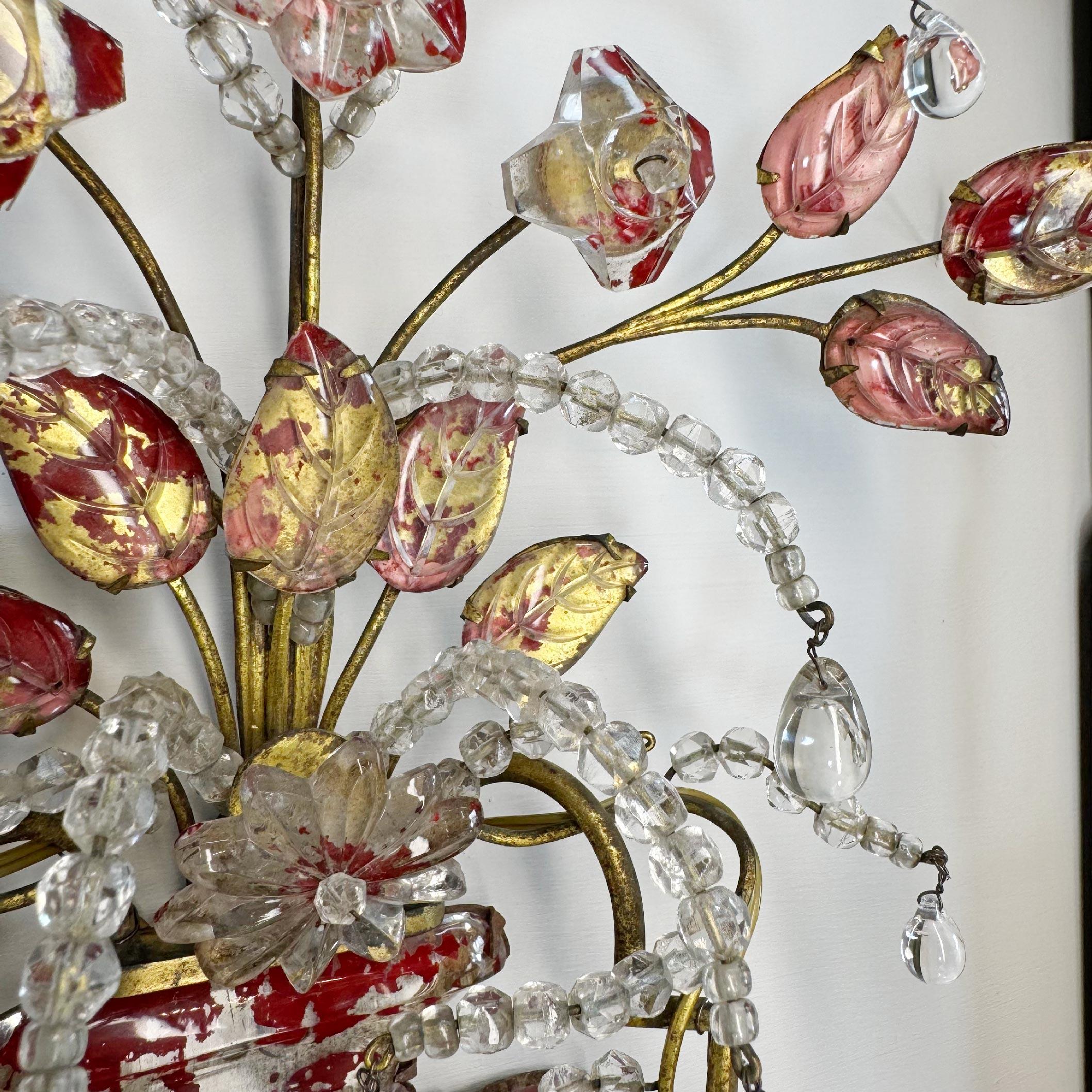 Coppia di lampade da parete rosse della Maison Baguès, CIRCA 1910 in vendita 10