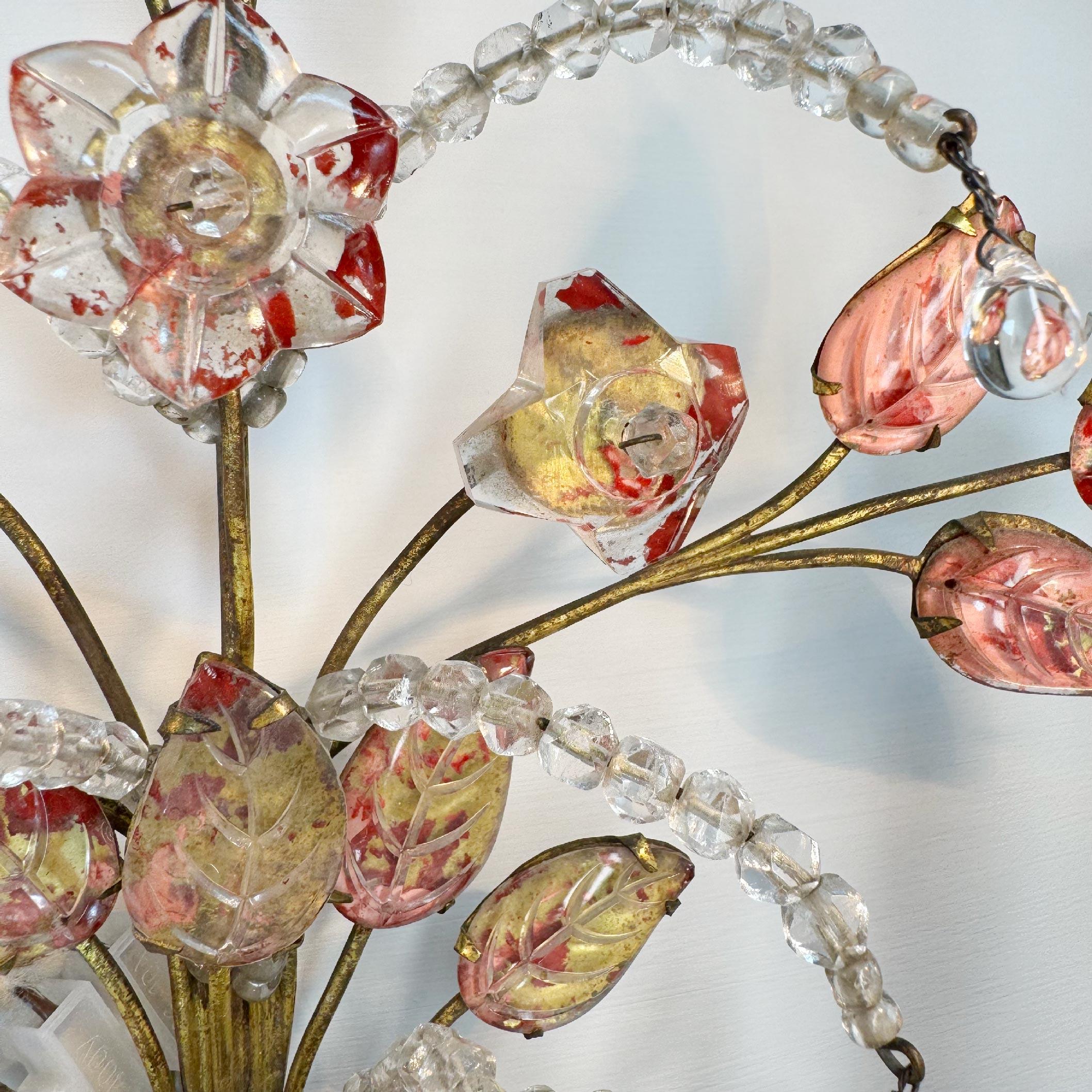 Coppia di lampade da parete rosse della Maison Baguès, CIRCA 1910 in vendita 11