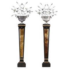 Pair of Maison Bagues Style Floor Lamps Glass, Italy XX Century