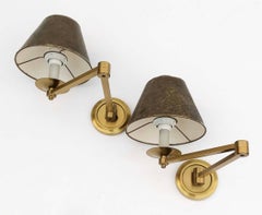 Pair of Maison Baguès Swing Arm Sconces, 2 pairs Available