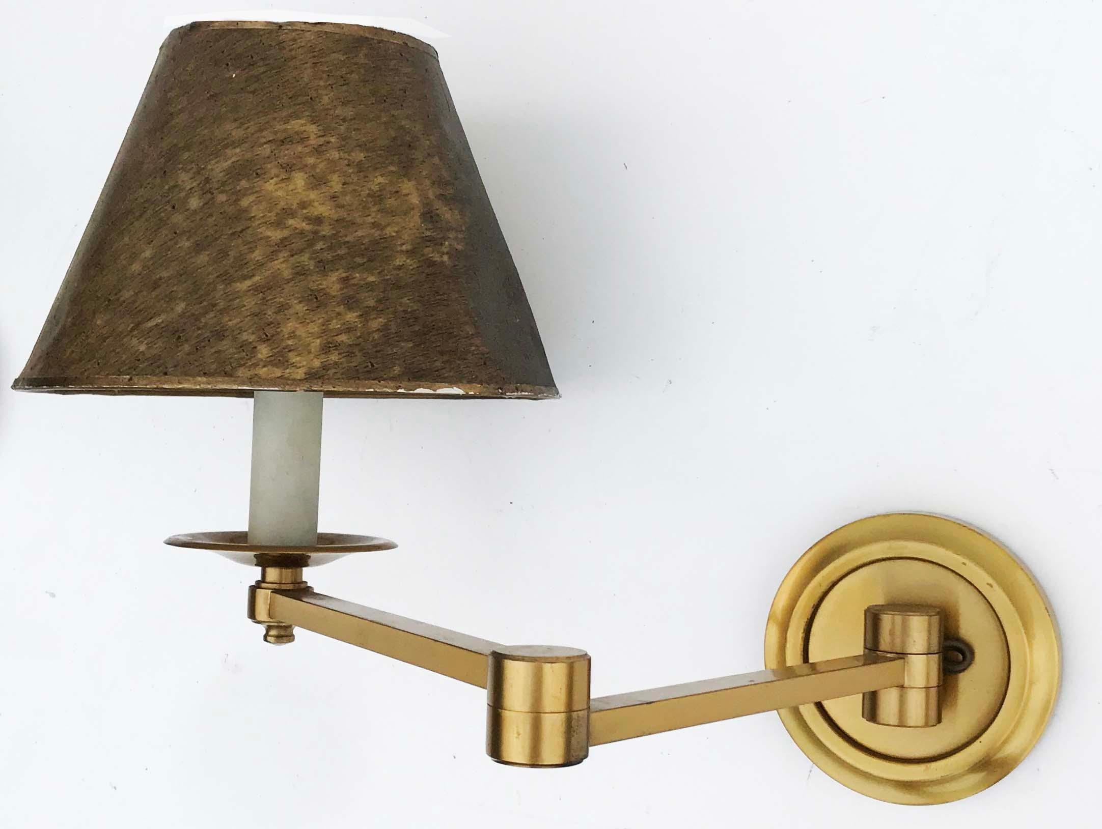 Pair of French Maison  Baguès Swing Arm Sconces In Good Condition In Miami, FL