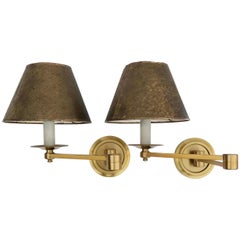 Pair of Maison Baguès Swing Arm Sconces, 2 pairs Available