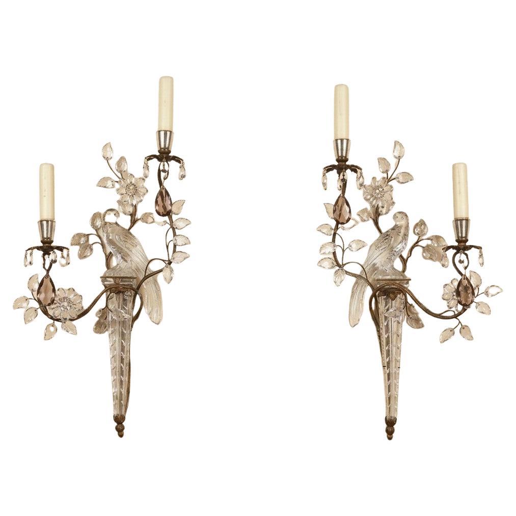 Pair of Maison Bagues Vintage "Bird" Wall Sconces