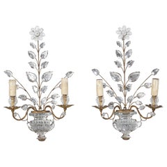 Pair of Maison Baguès Vintage Sconces, Model Number 39, Re-Wired for the USA