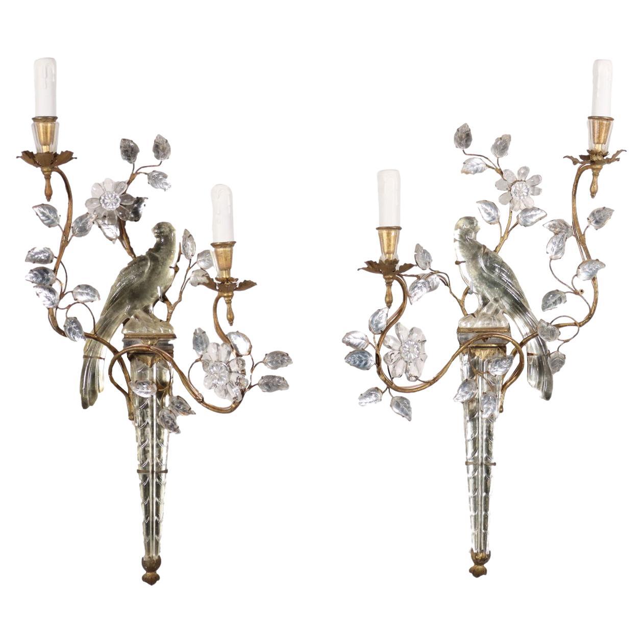Pair of Maison Bagues Wall Lamps, 20th Century
