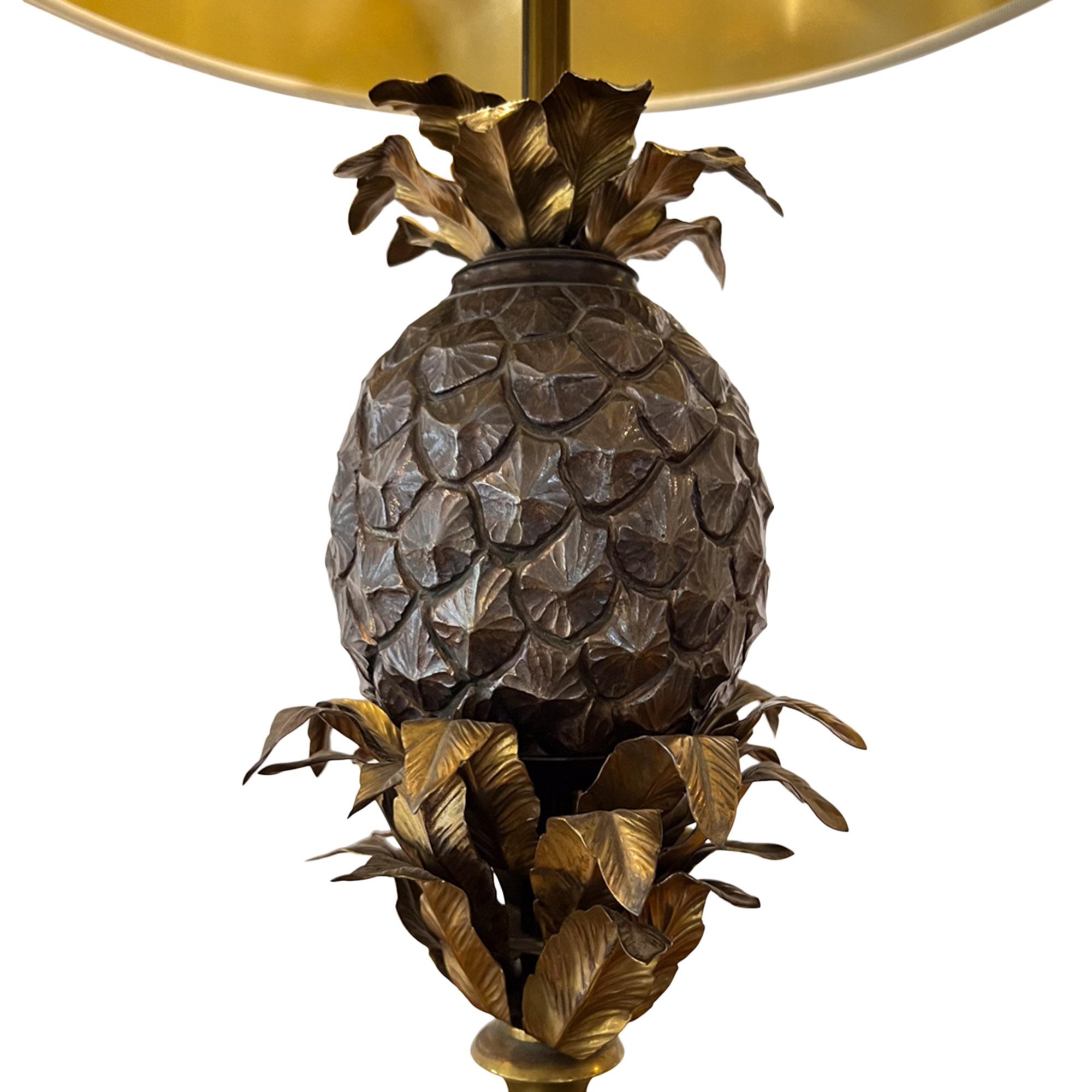 French Pair of Maison Charles 1960s Pineapple Table Lamps For Sale