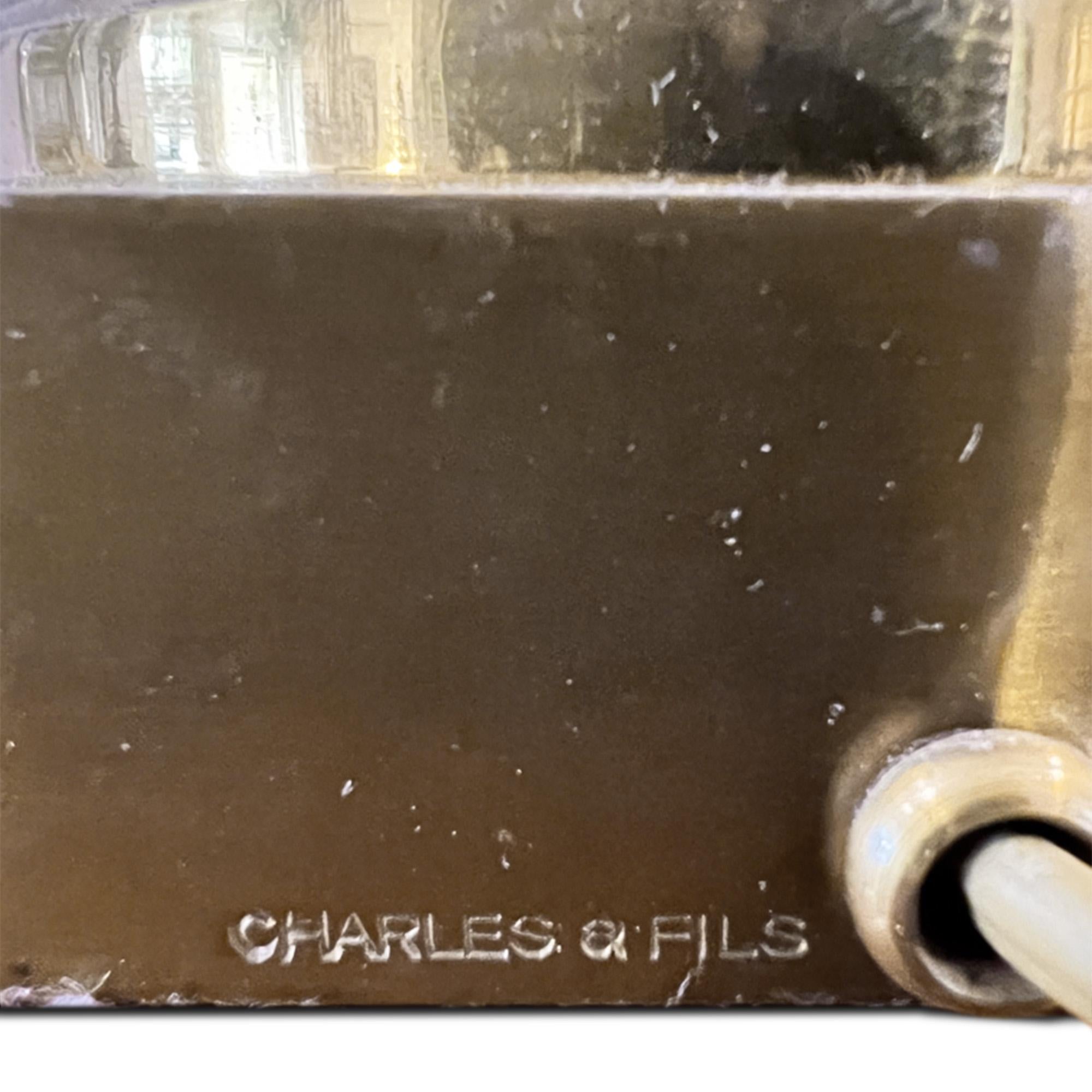 Metallo Coppia di lampade da tavolo ad ananas della Maison Charles del 1960 in vendita