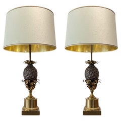 Pair of Maison Charles 1960s Pineapple Table Lamps