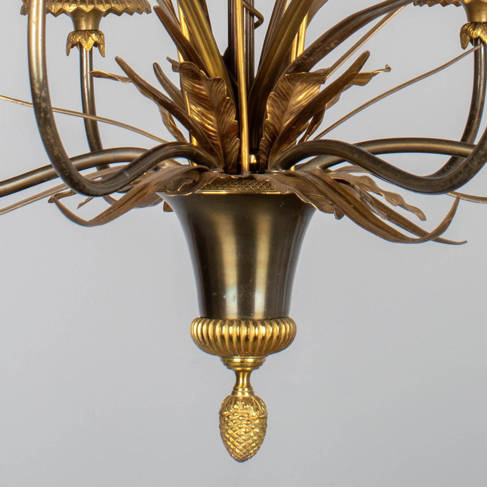 Pair of Maison Charles Bronze Chandeliers 4