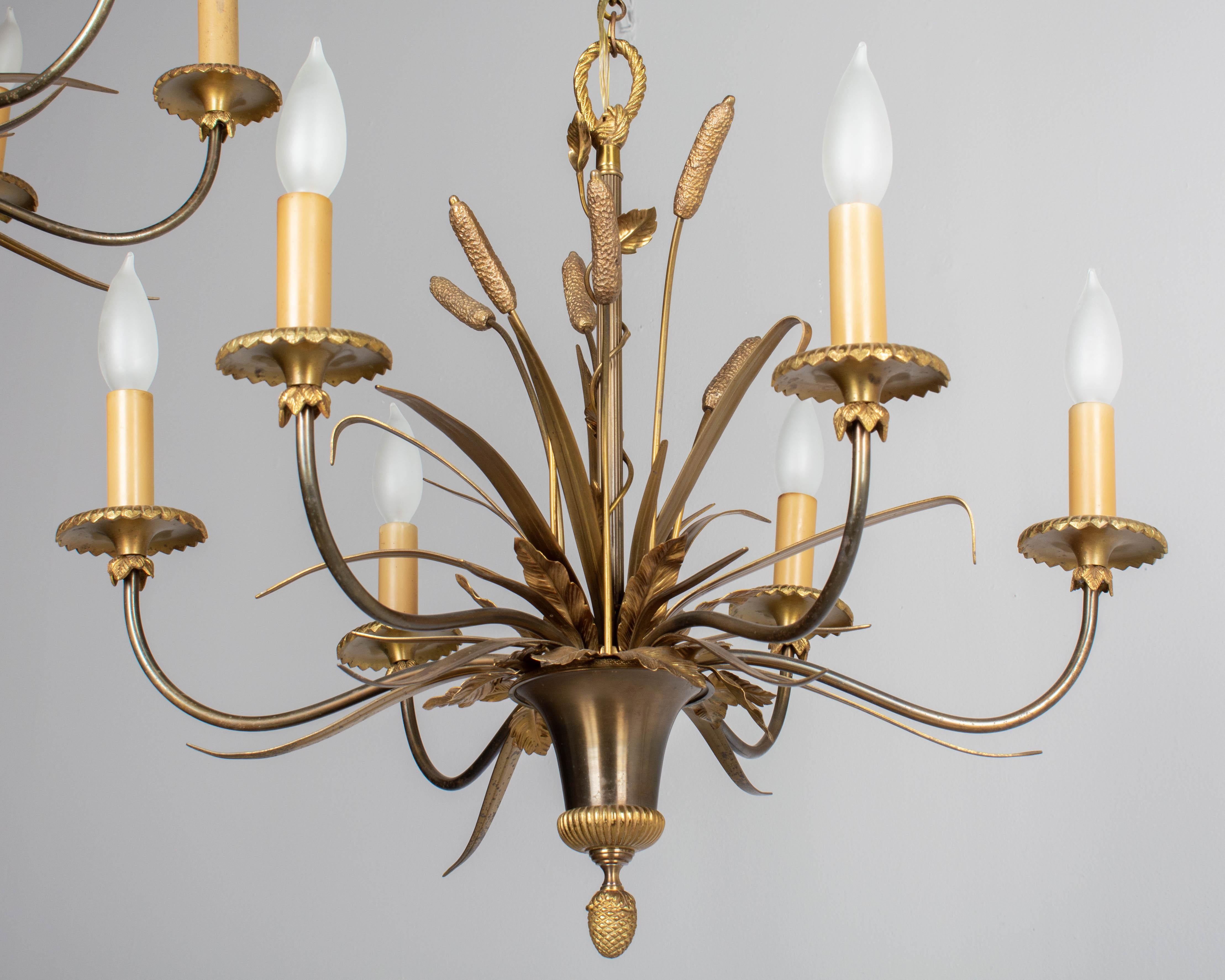 Pair of Maison Charles Bronze Chandeliers 1