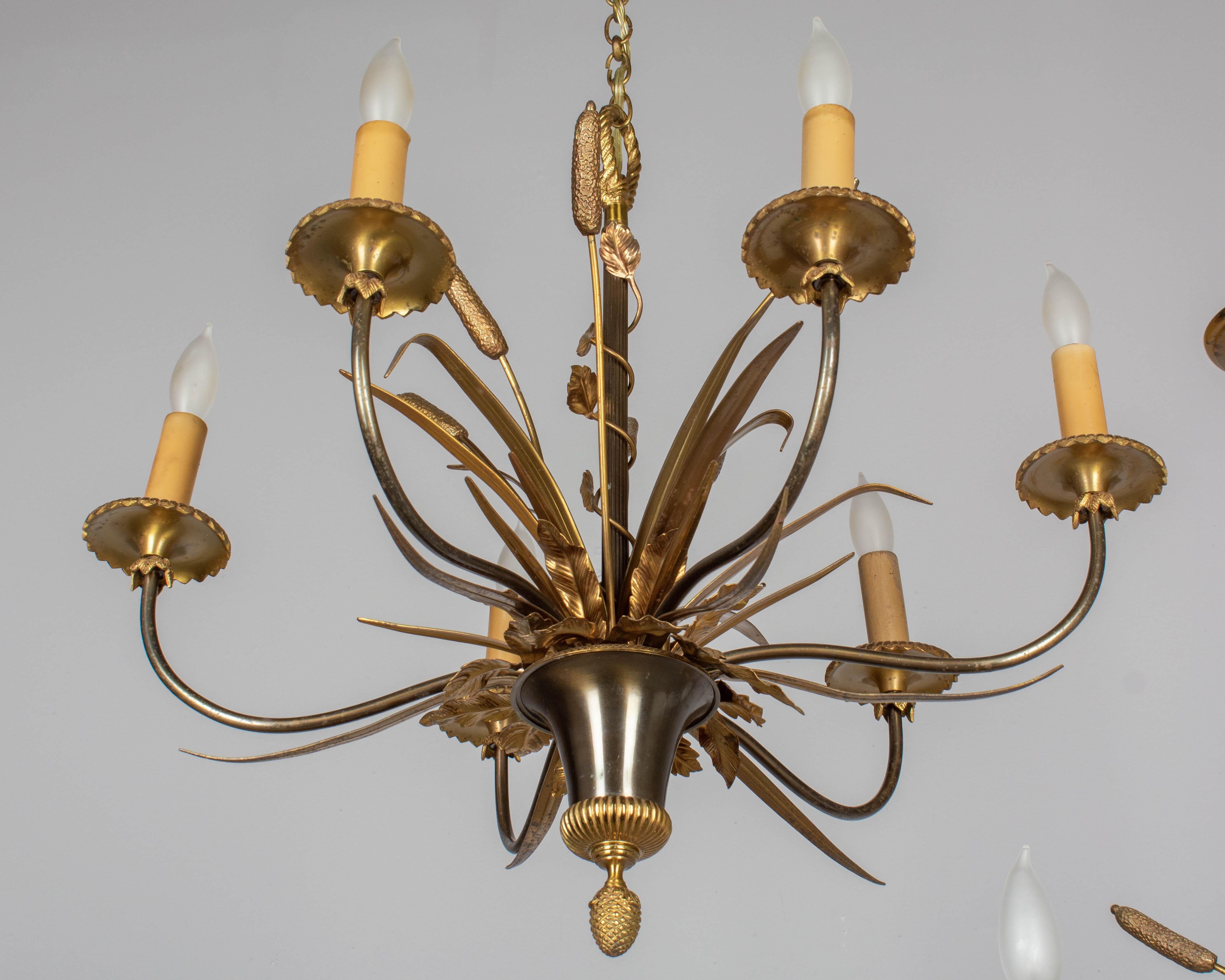 Pair of Maison Charles Bronze Chandeliers 2