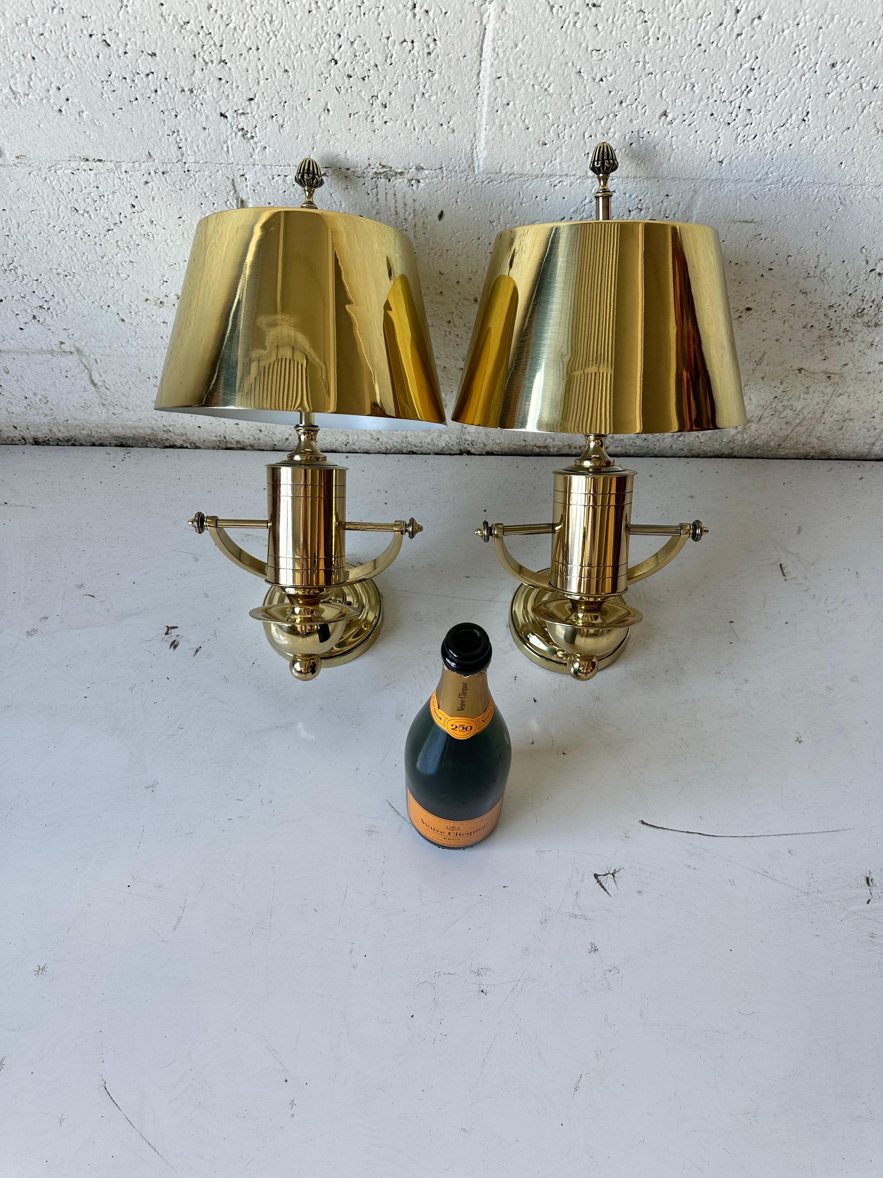 Pair of Maison Charles Bronze Nautical Sconces. 2 pairs available For Sale 5