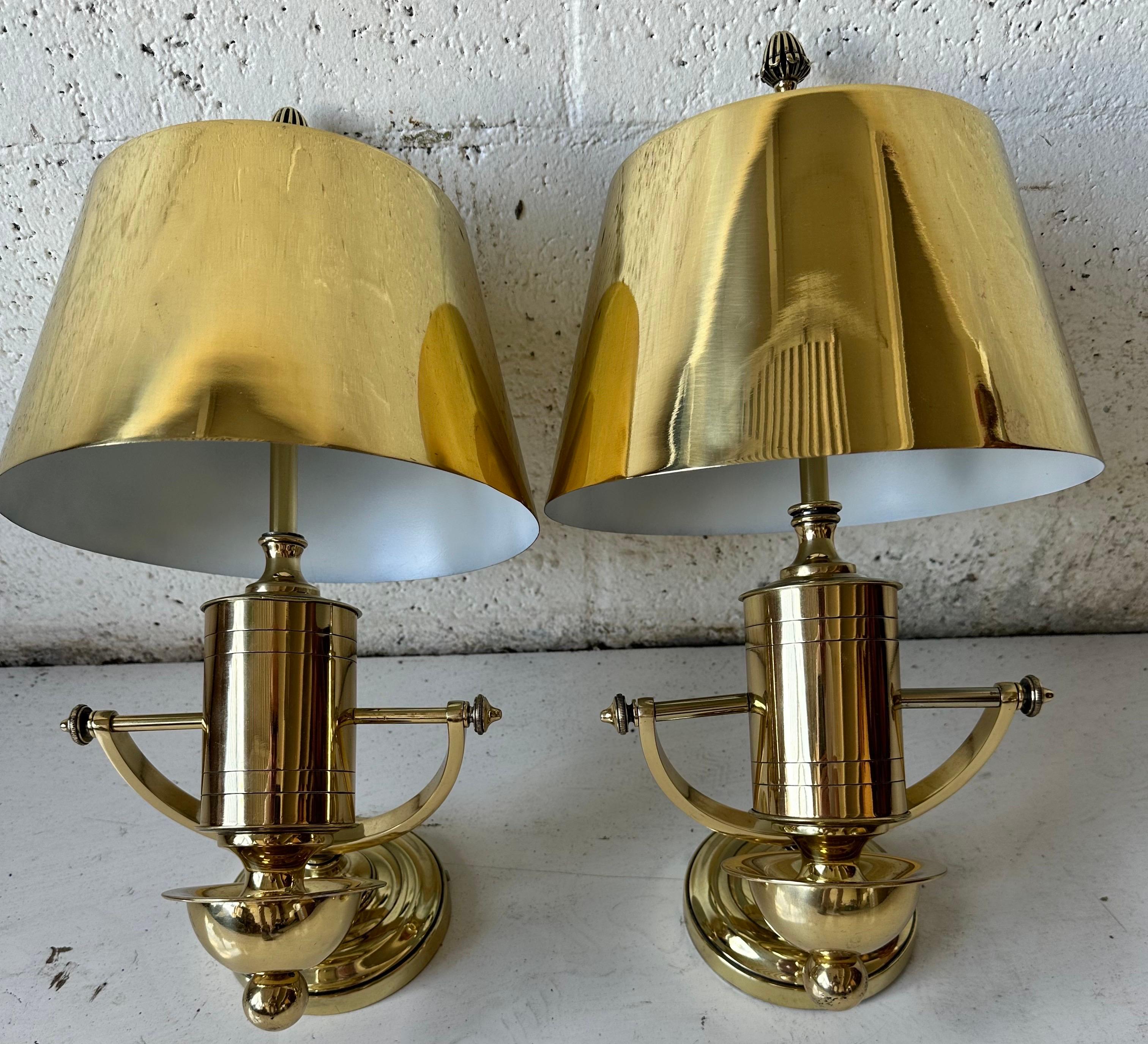 Neoclassical Pair of Maison Charles Bronze Nautical Sconces. 2 pairs available For Sale