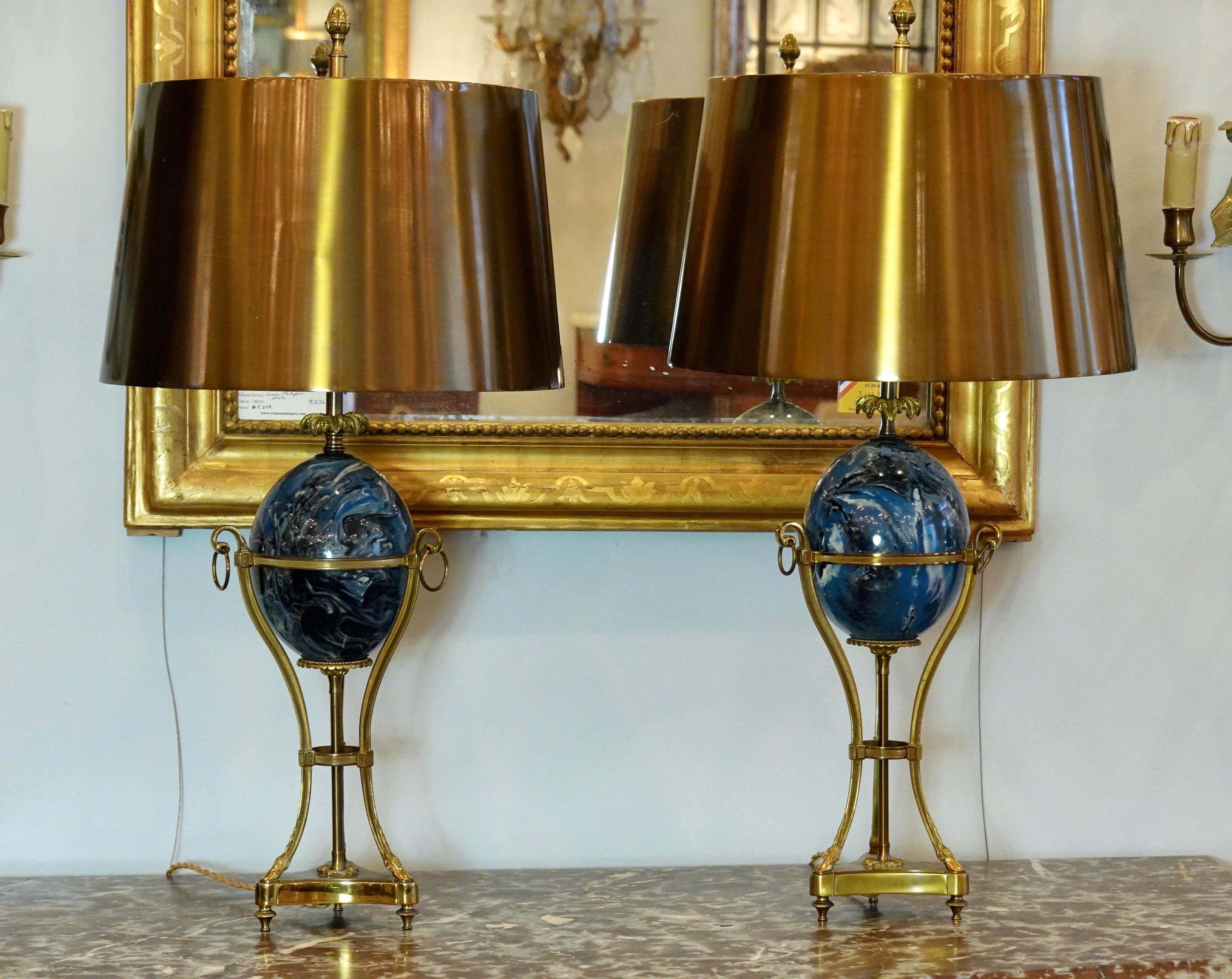 Pair of Maison Charles Neoclassical tripod (or 