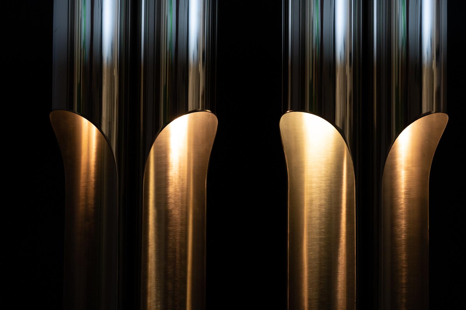 Mid-Century Modern Pair of Maison Charles Orgue Lamps