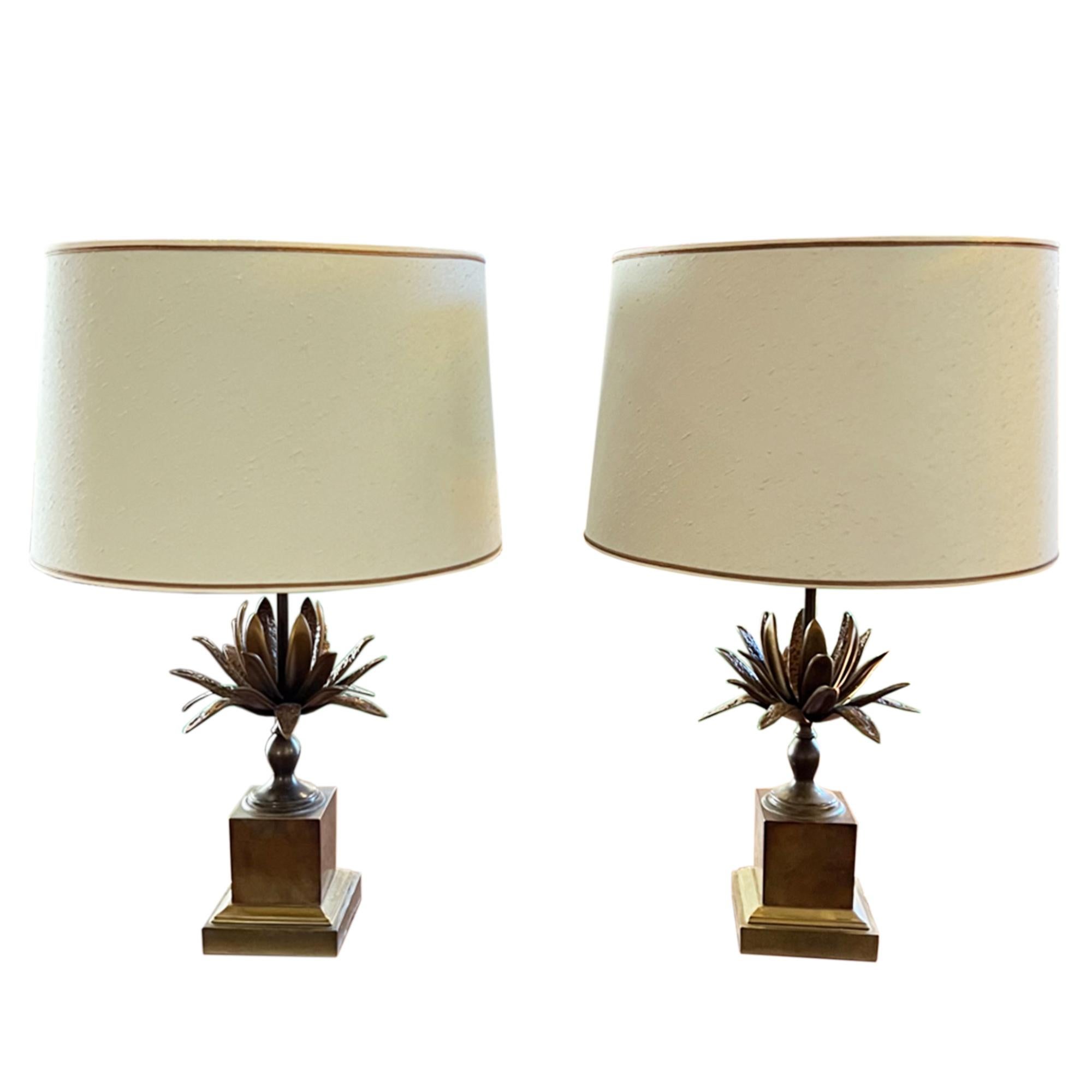 Calco Coppia di lampade da tavolo Agave in stile Maison Charles in vendita