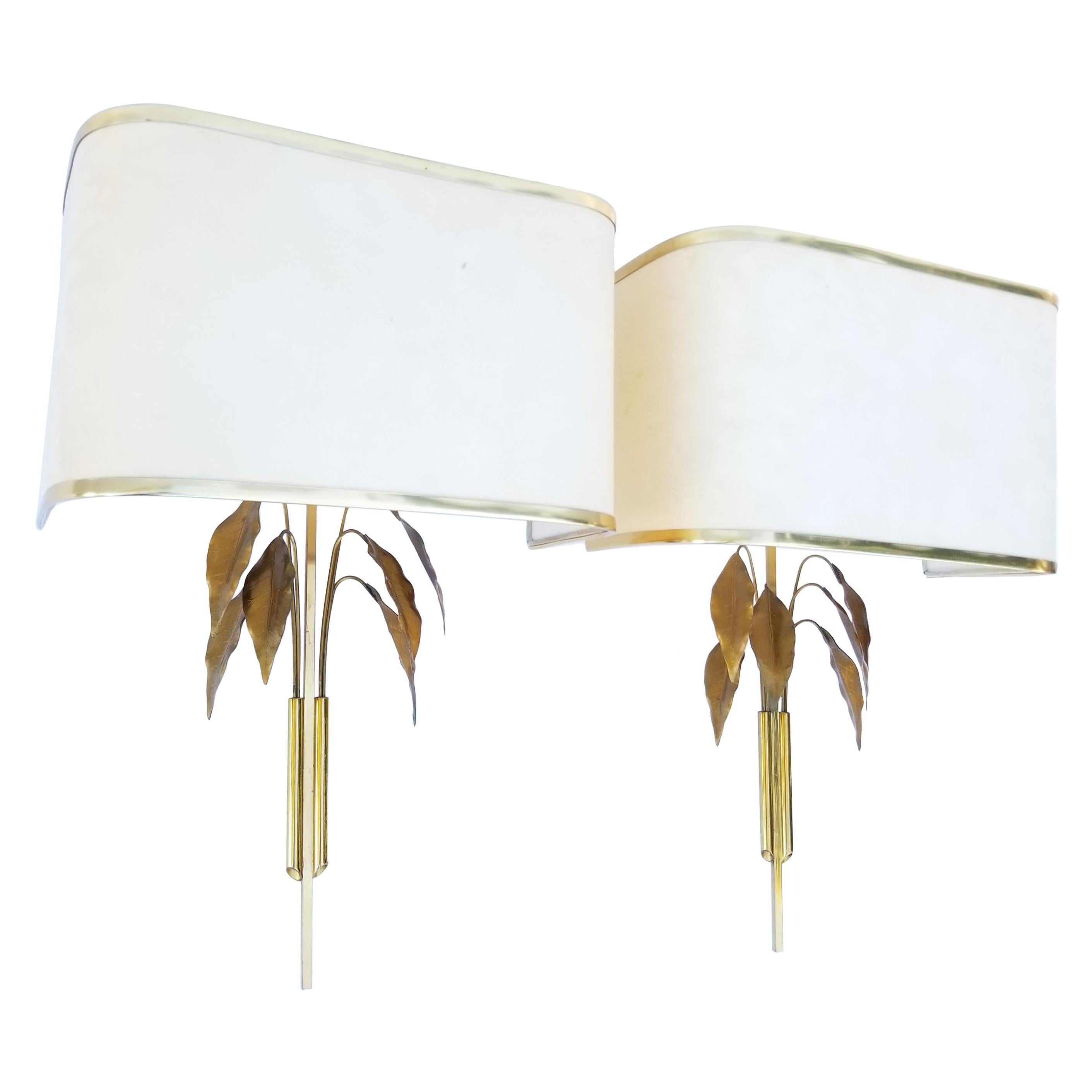 Pair of Maison Charles Style "Feuilles" Sconces