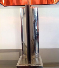 Pair of 1960s Maison Charles Style French chrome Lamps