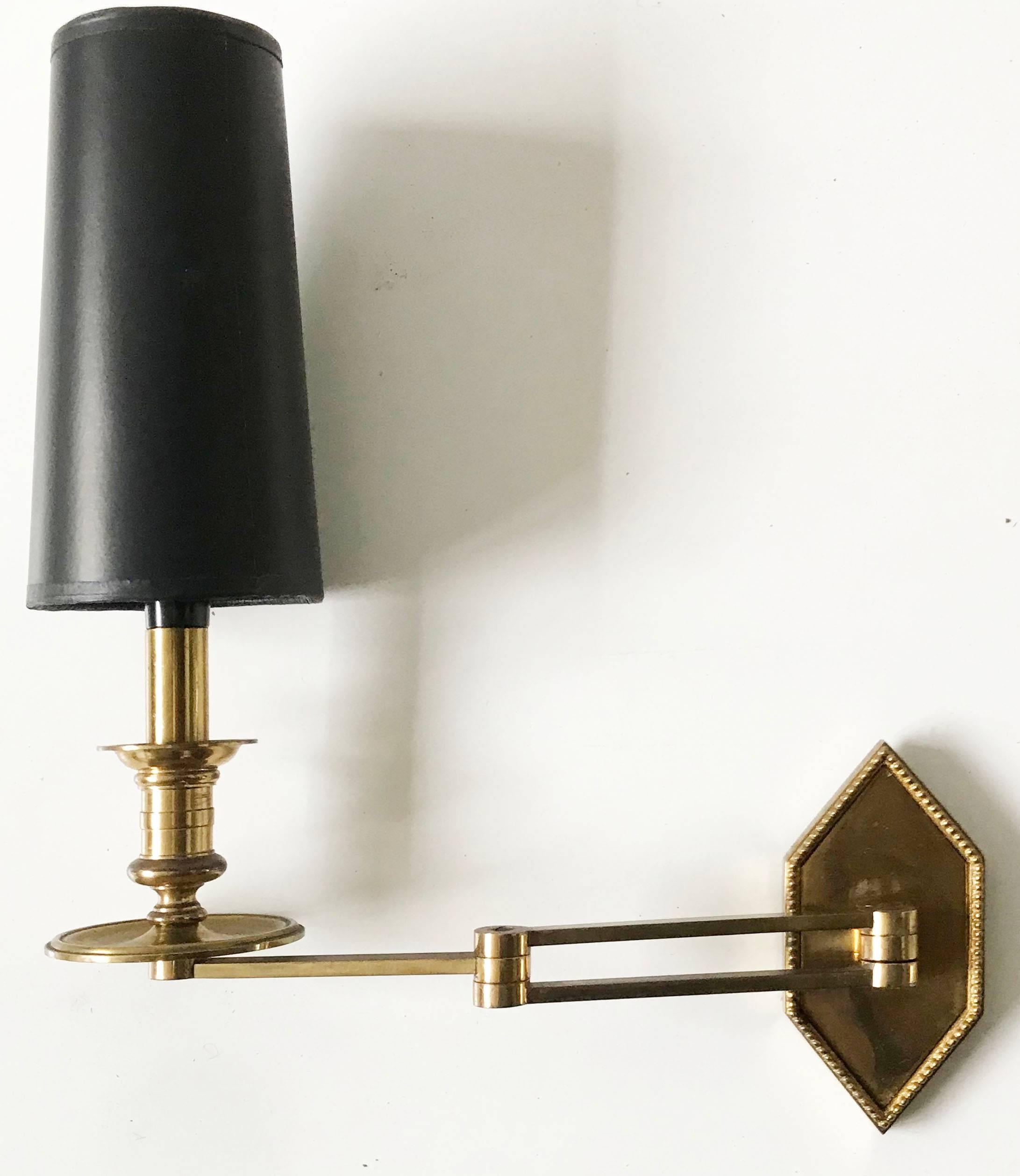 French Pair of Maison Charles Swing Arm Sconces
