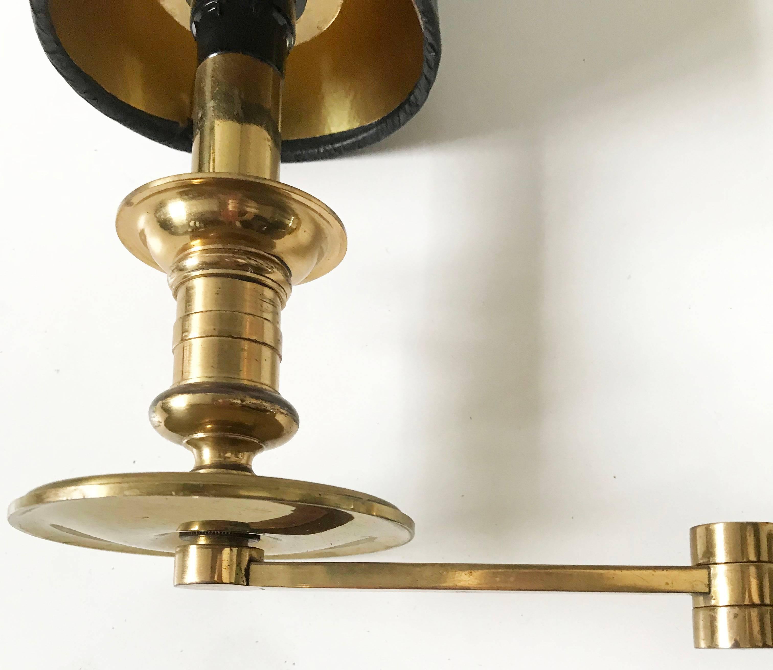 Mid-20th Century Pair of Maison Charles Swing Arm Sconces