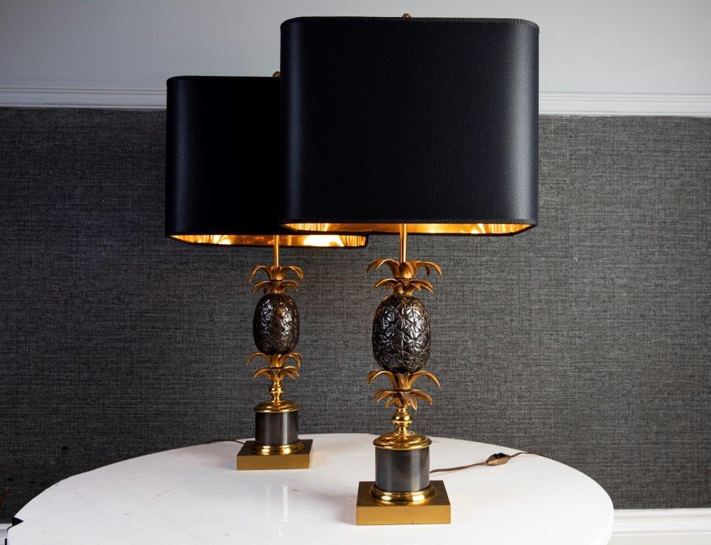 Late 20th Century Pair of Maison Charles Table Lamps For Sale