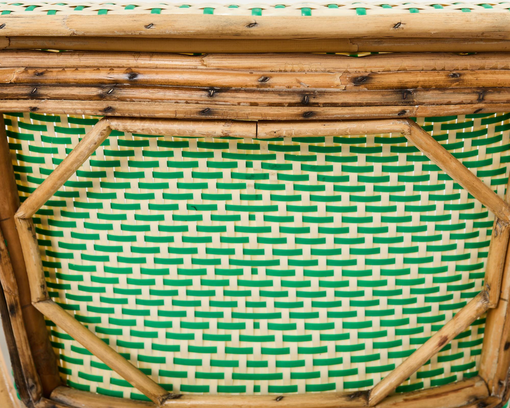 Paar Maison Gatti Haussman Rattan geflochtene Bistro-Sessel im Angebot 7