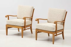 Pair of Maison Gouffé Armchairs, France, circa 1940, Labeled, Numbered