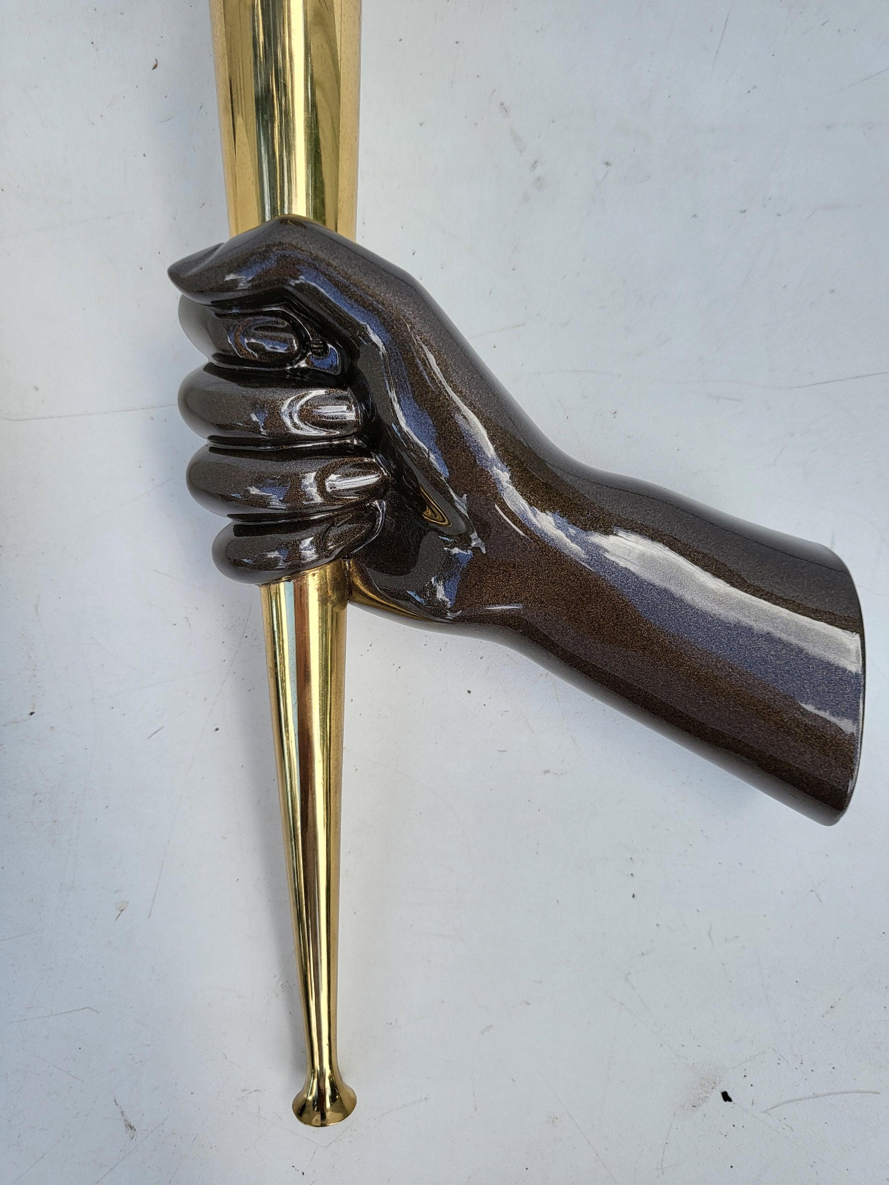 Francese Coppia di Arbus Style  Applique a mano in bronzo francese in vendita