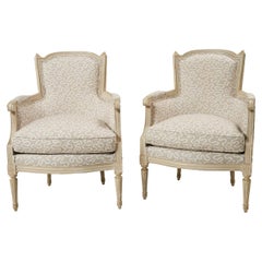 Pair of Maison Jansen Chairs with Schumacher Fabric