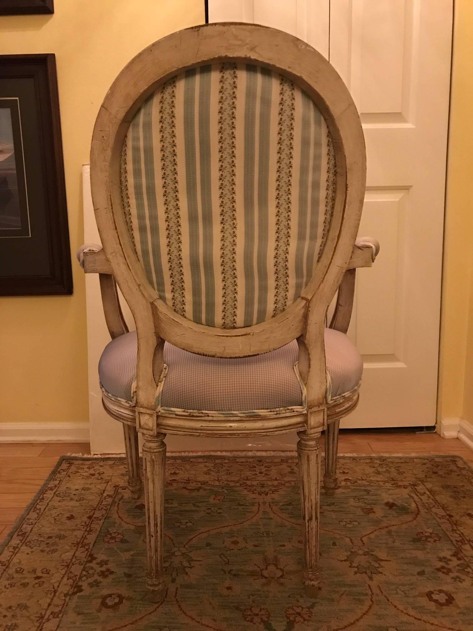French Pair of Maison Jansen Classic Louis XVI Style Armchairs For Sale