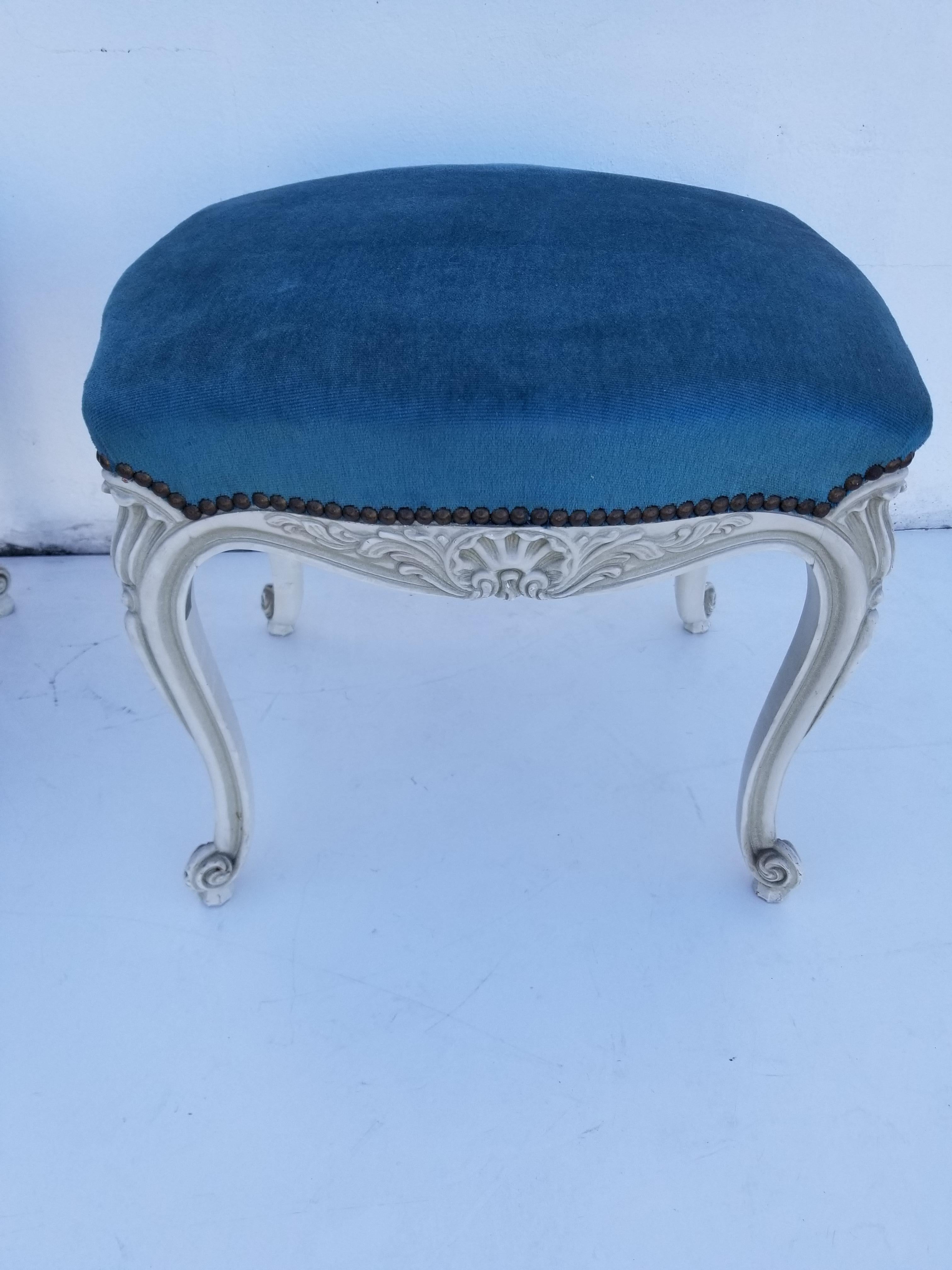 Louis XV Pair of Maison Jansen Louis The XV style Stools For Sale