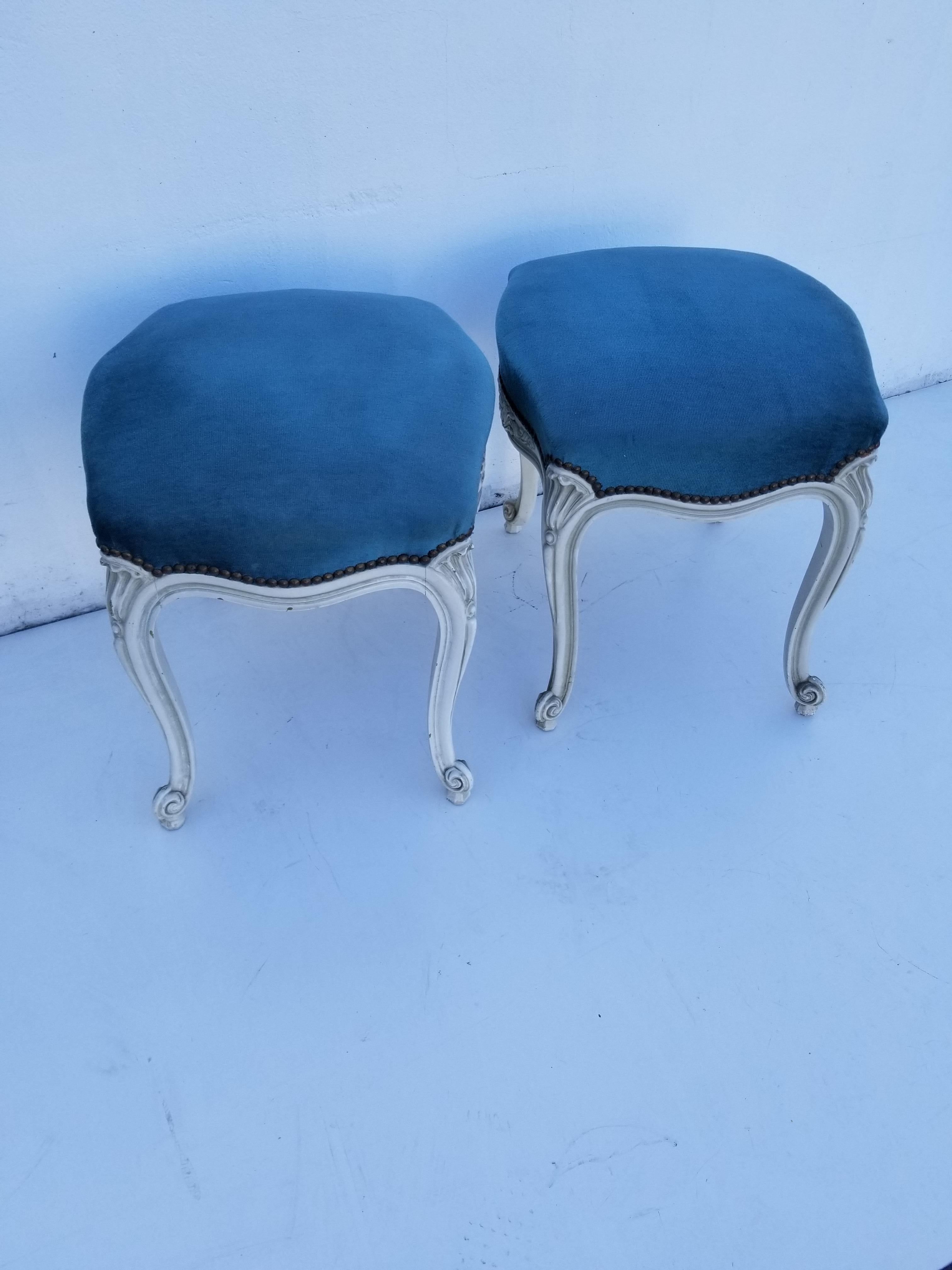 Pair of Maison Jansen Louis The XV style Stools For Sale 2