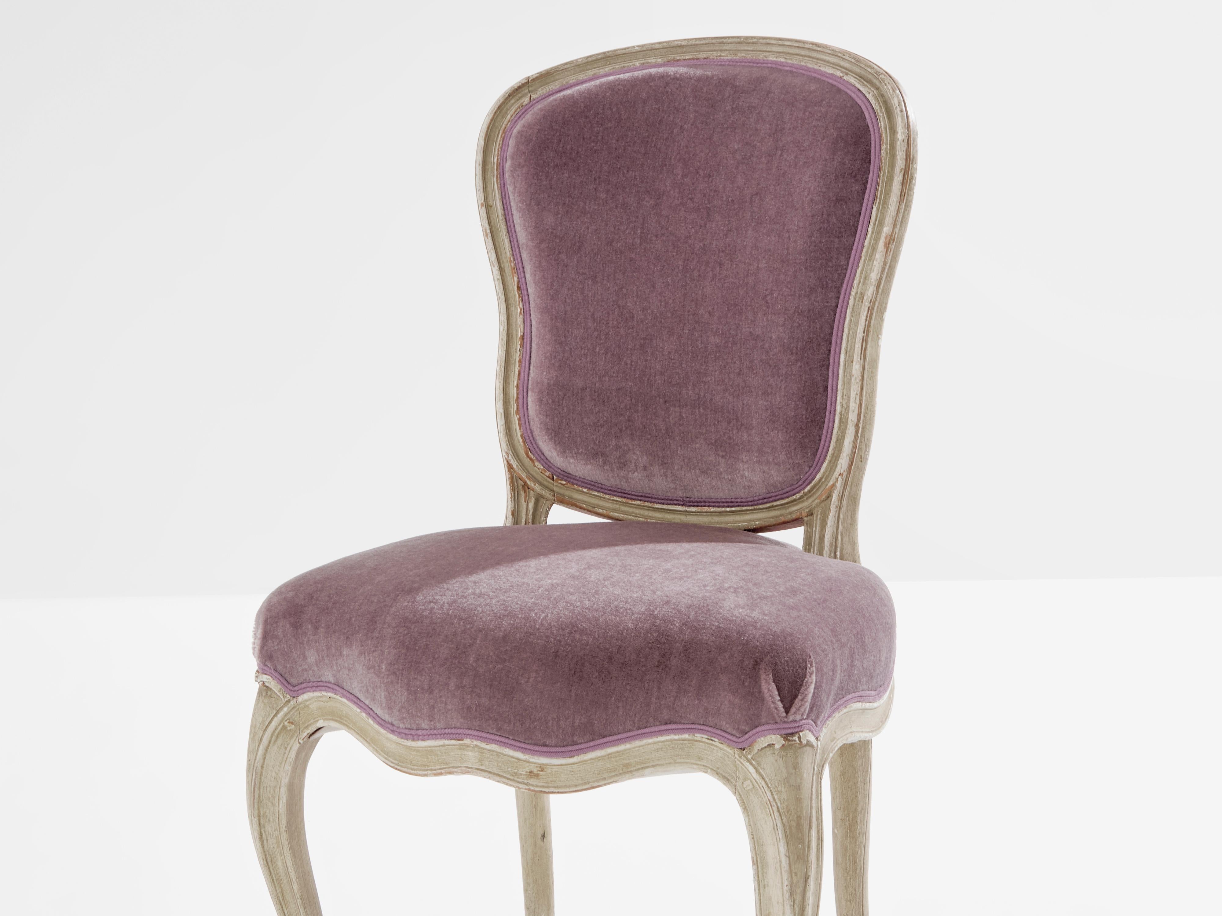 Pair of Maison Jansen Louis XV neoclassical slipper chairs 1940s For Sale 3