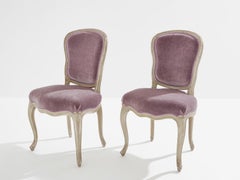 Pair of Maison Jansen Louis XV neoclassical slipper chairs 1940s