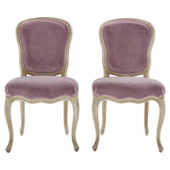 Pair of Maison Jansen Louis XV neoclassical slipper chairs 1940s
