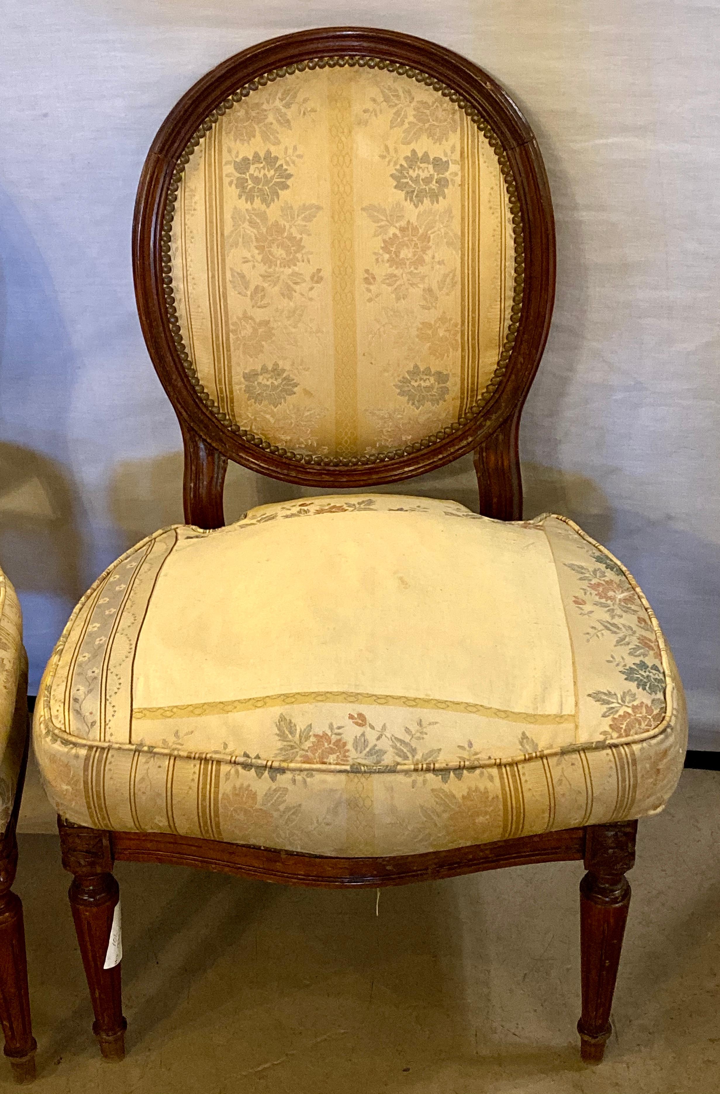 Pair of Maison Jansen Louis XVI Boudoir Slipper or Childrens Chairs All Original 9