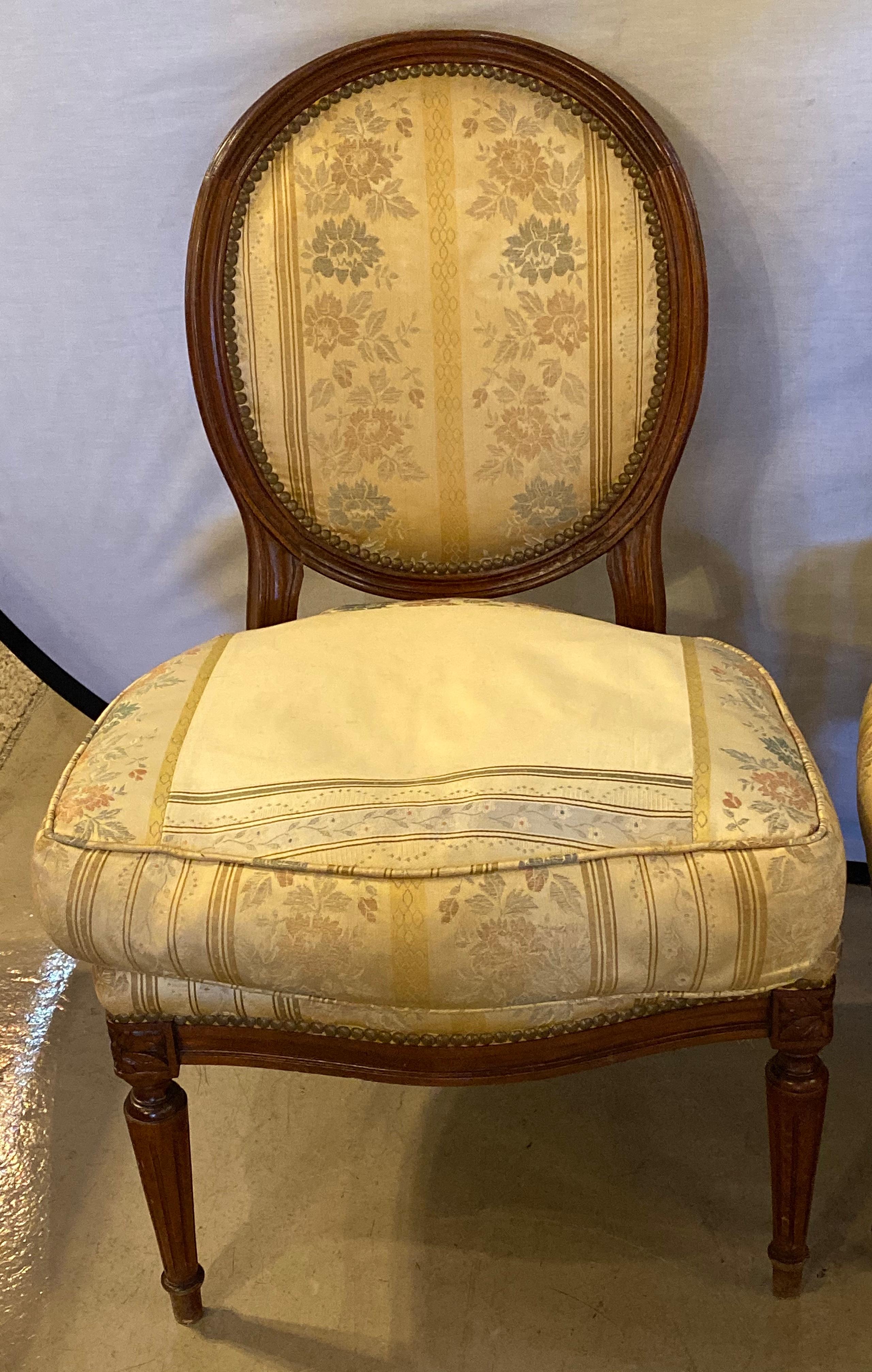 Pair of Maison Jansen Louis XVI Boudoir Slipper or Childrens Chairs All Original In Good Condition In Stamford, CT