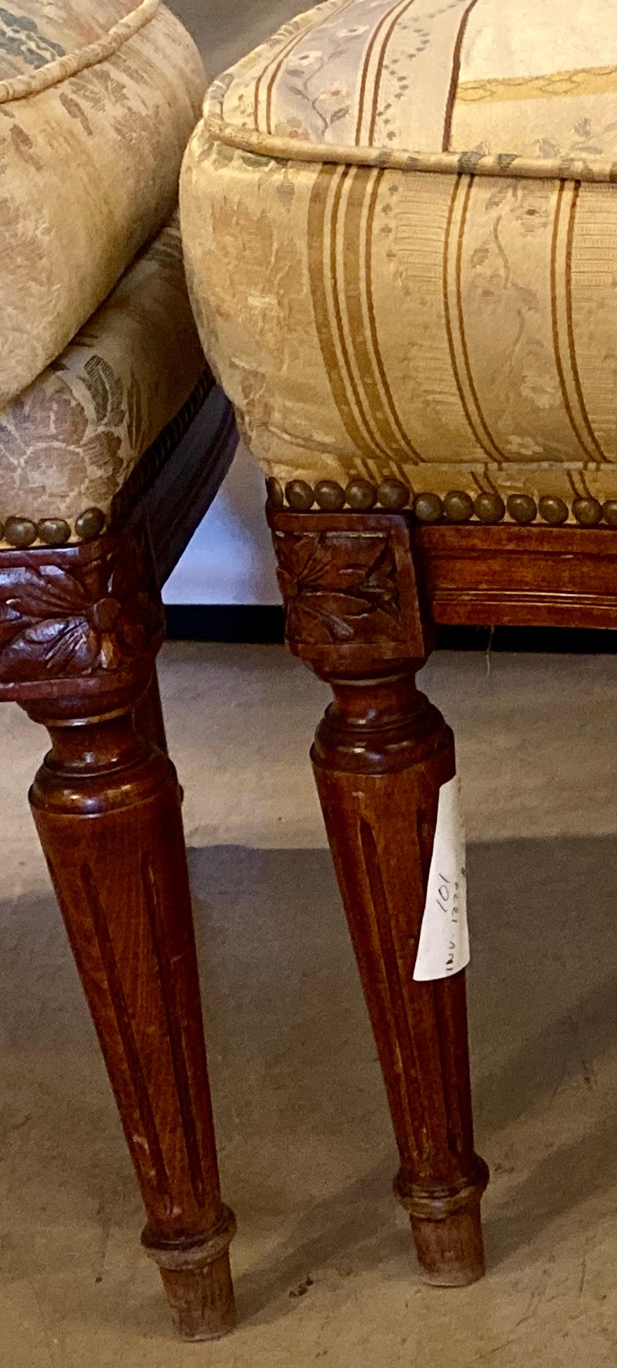 Pair of Maison Jansen Louis XVI Boudoir Slipper or Childrens Chairs All Original 1