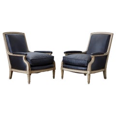 Pair of Maison Jansen Louis XVI Style Bergere Armchairs