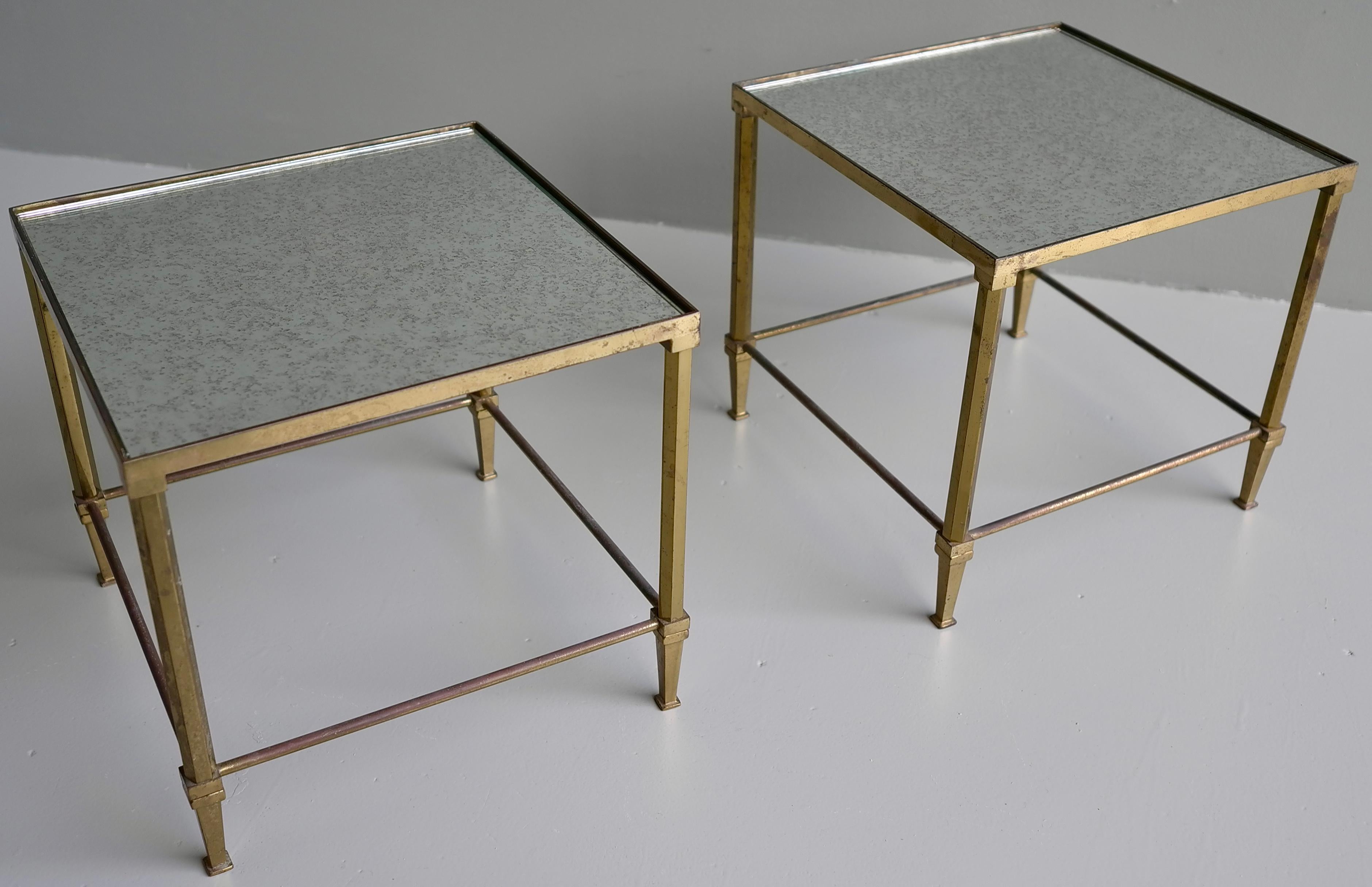Pair of Maison Jansen Mid-Century Modern Side Tables, France, 1950's In Good Condition For Sale In Den Haag, NL