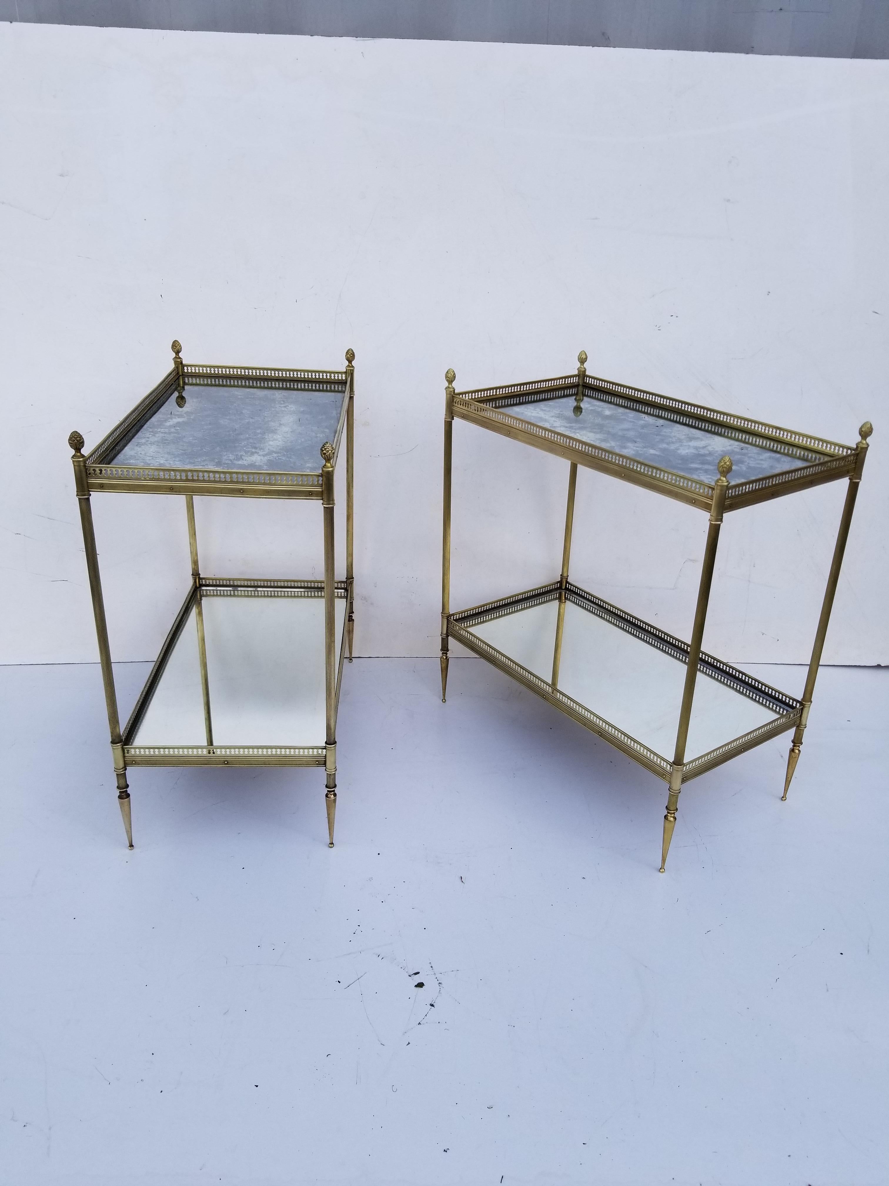 Neoclassical Pair of Maison Jansen Side Table