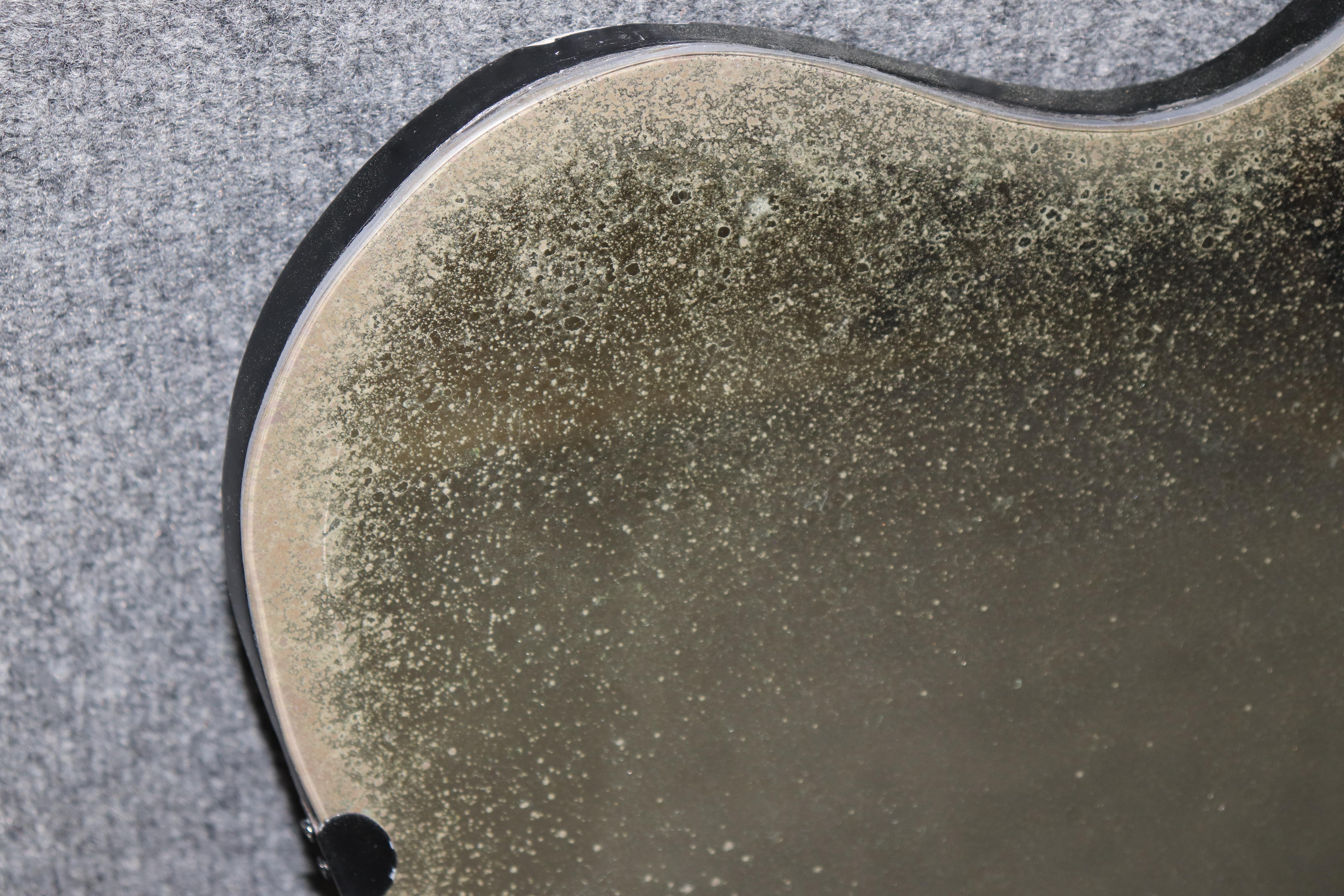 Mid-20th Century Pair of Maison Jansen Style Aged patina Mirror Etched Star Glass Mirrors For Sale