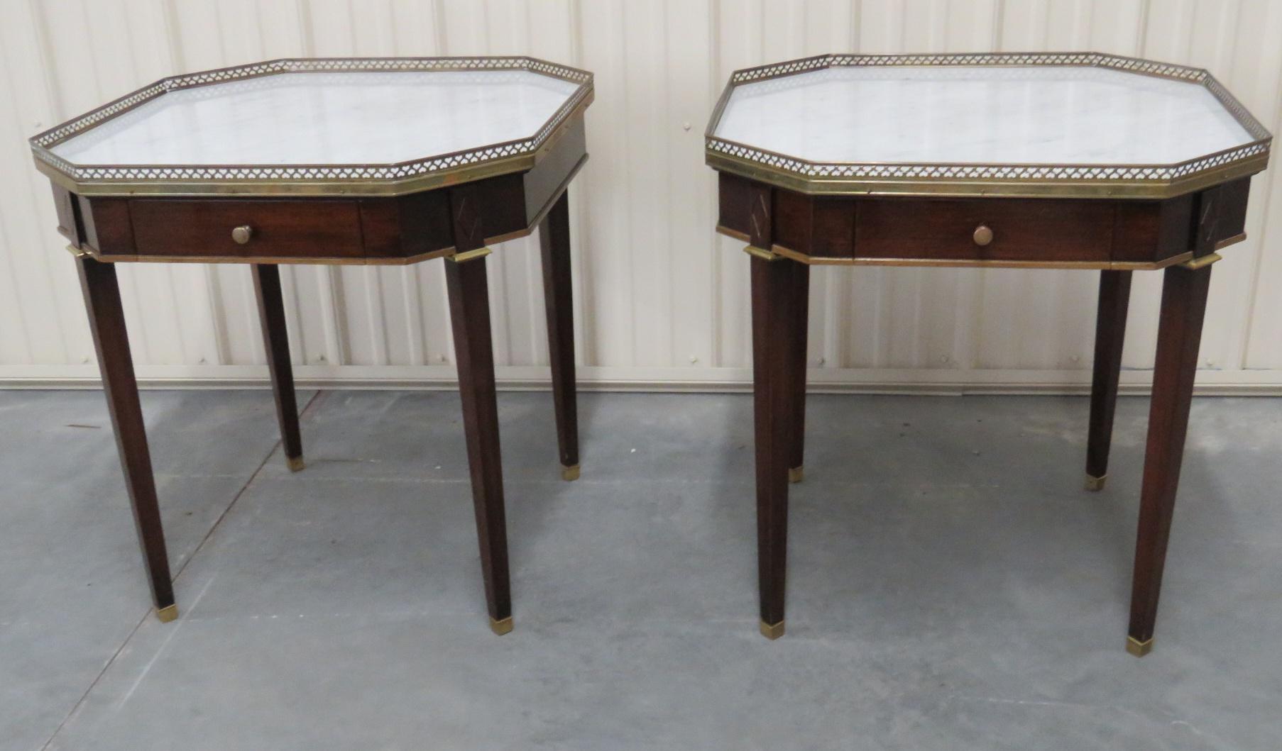 Directoire Pair of Maison Jansen Style Bouillotte Tables