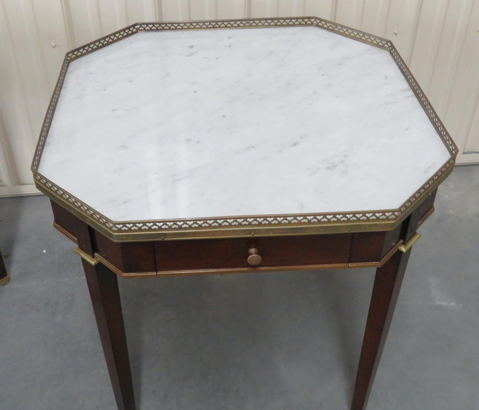 French Pair of Maison Jansen Style Bouillotte Tables