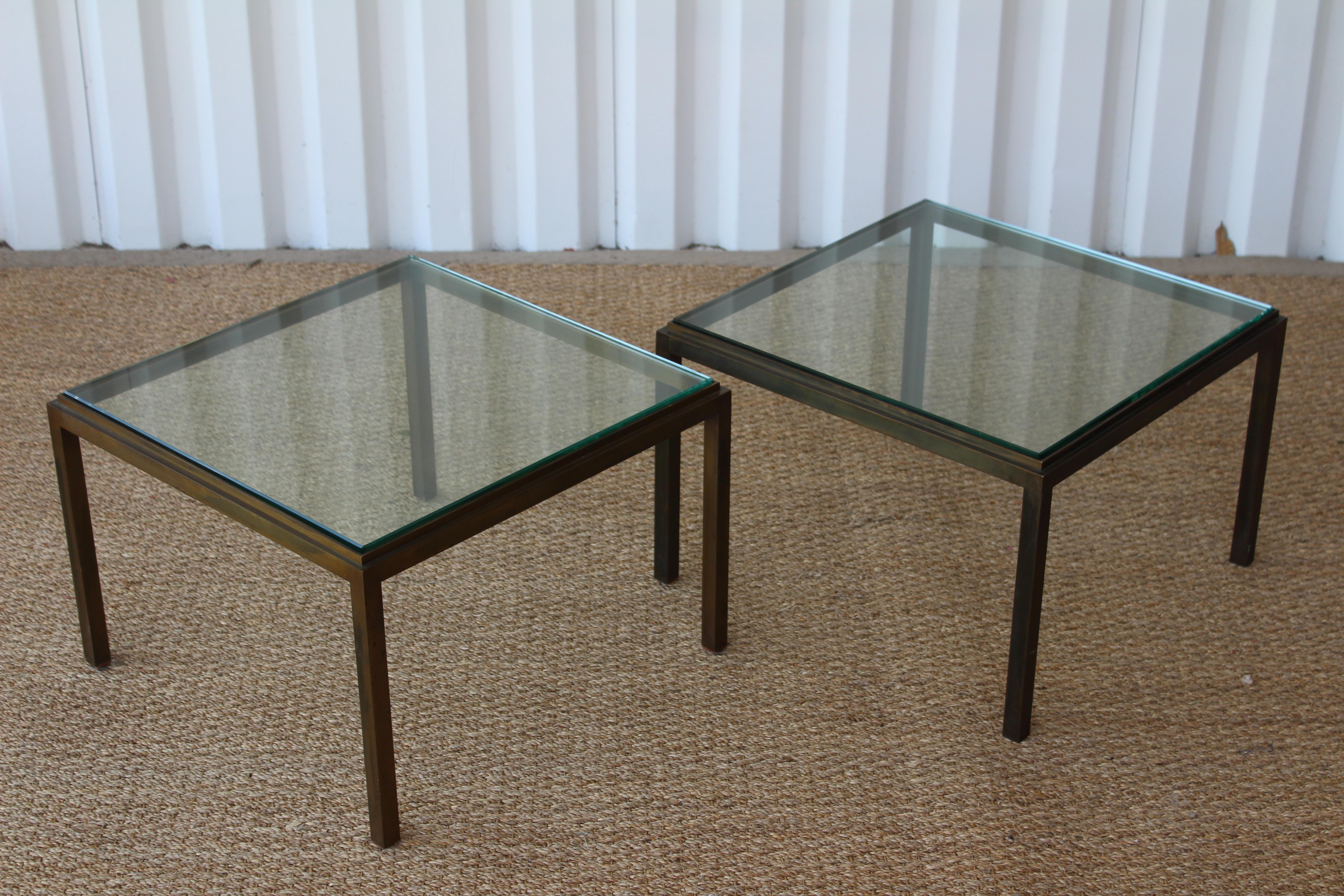 Pair of Maison Jansen Style Bronze Tables, France, 1950s 4