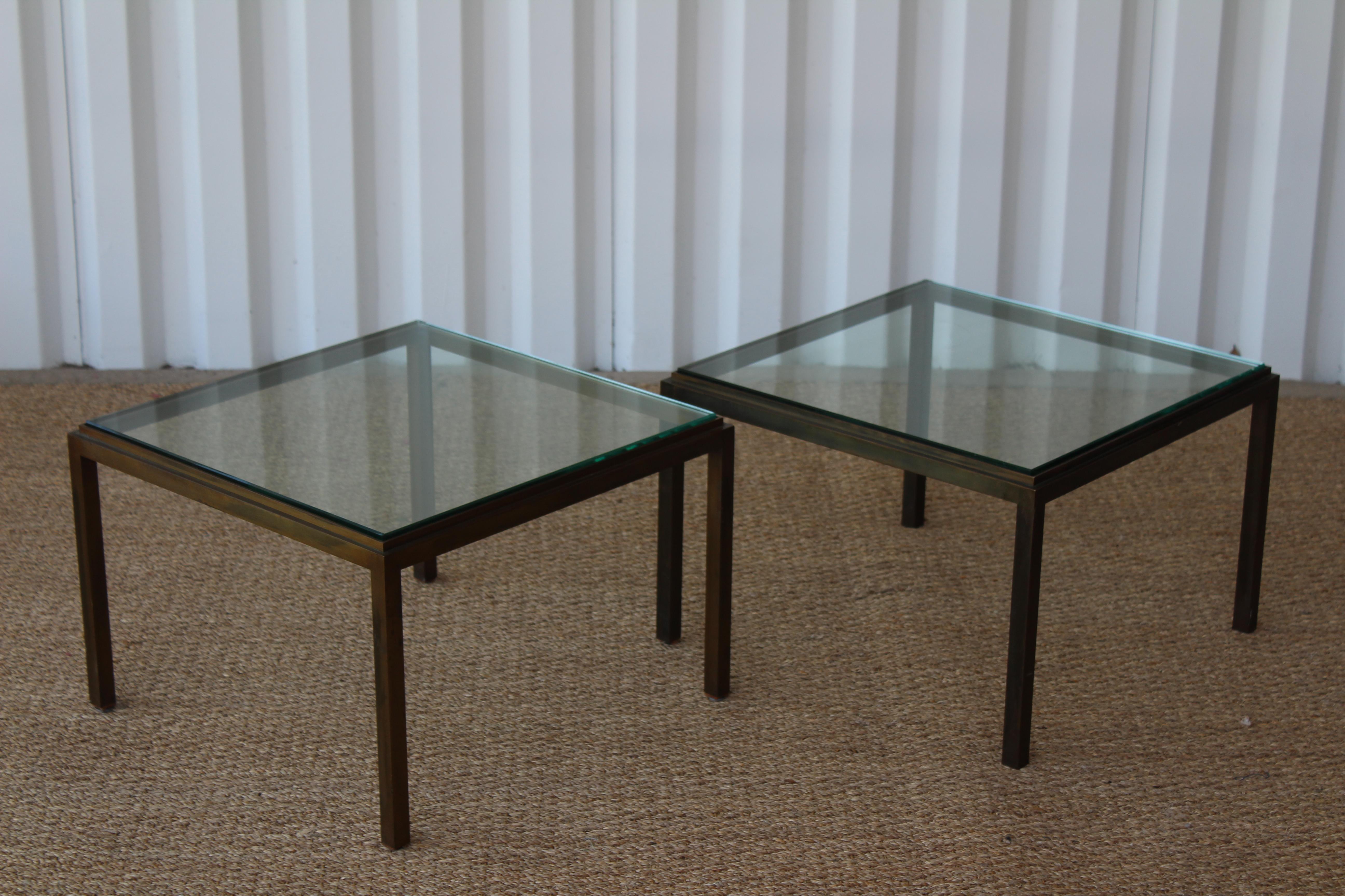 Pair of Maison Jansen Style Bronze Tables, France, 1950s 5